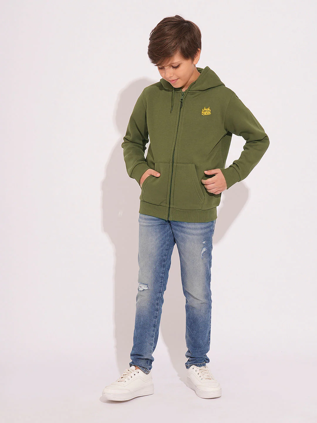 Boys Green Hooded Sweatshirt - Image 5