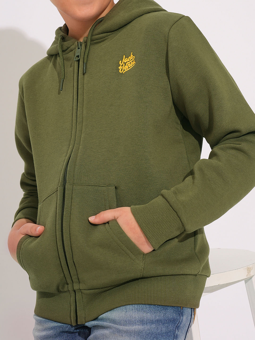 Boys Green Hooded Sweatshirt - Image 6