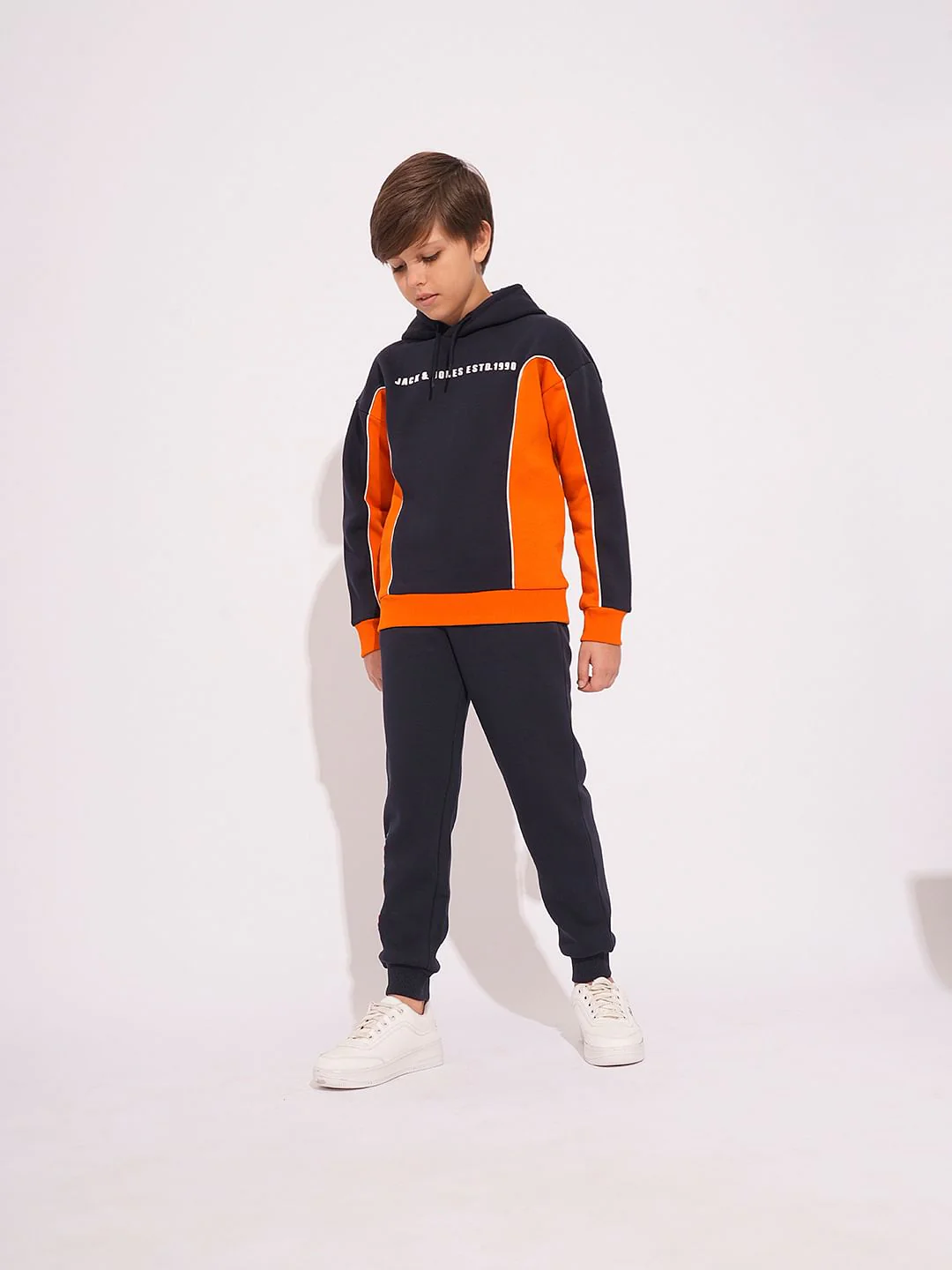 Boys Navy Blue Colourblocked Sweatshirt - Image 5