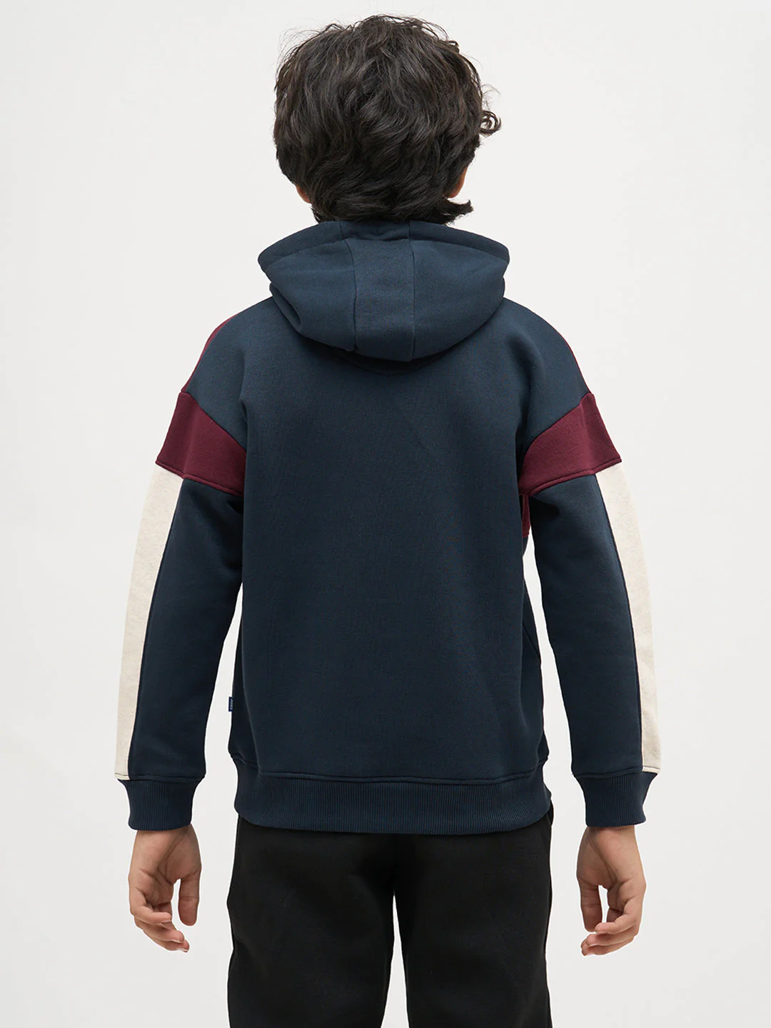Boys Maroon Colourblocked Sweatshirt - Image 9
