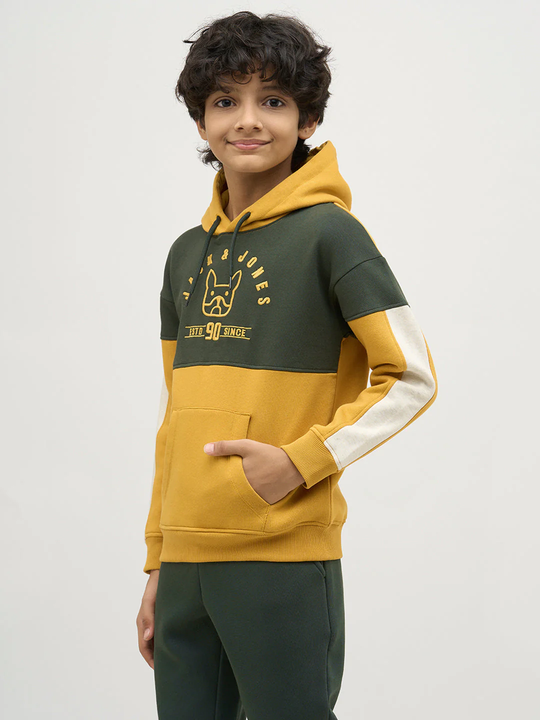 Boys Green Colourblocked Sweatshirt - Image 3