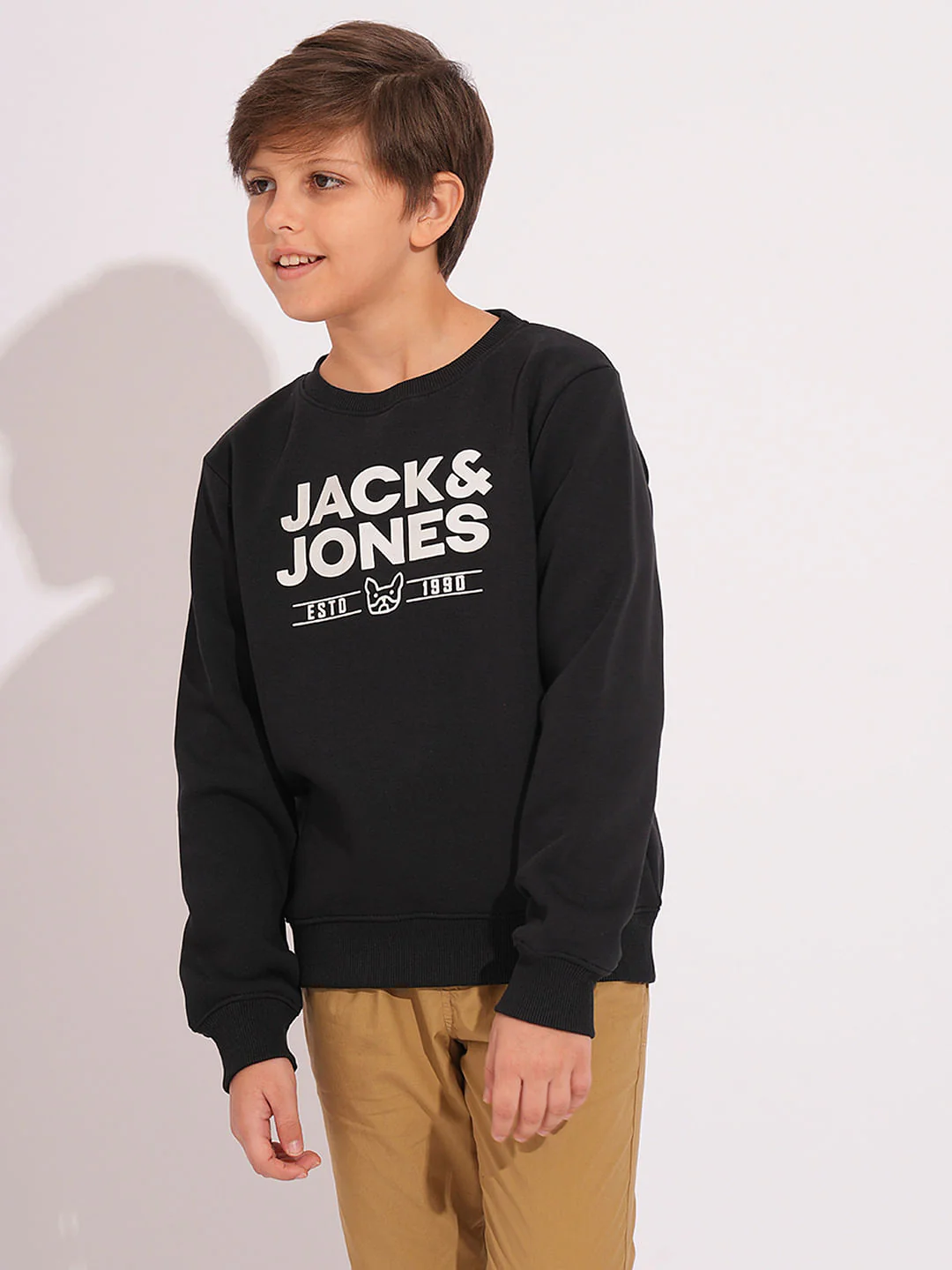 Boys Black Logo Print Sweatshirt - Image 2