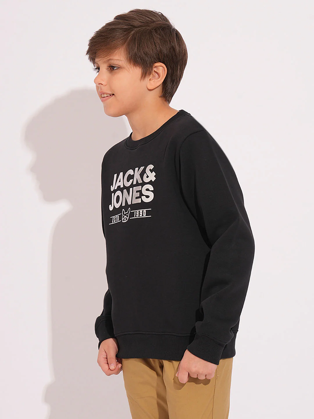 Boys Black Logo Print Sweatshirt - Image 3