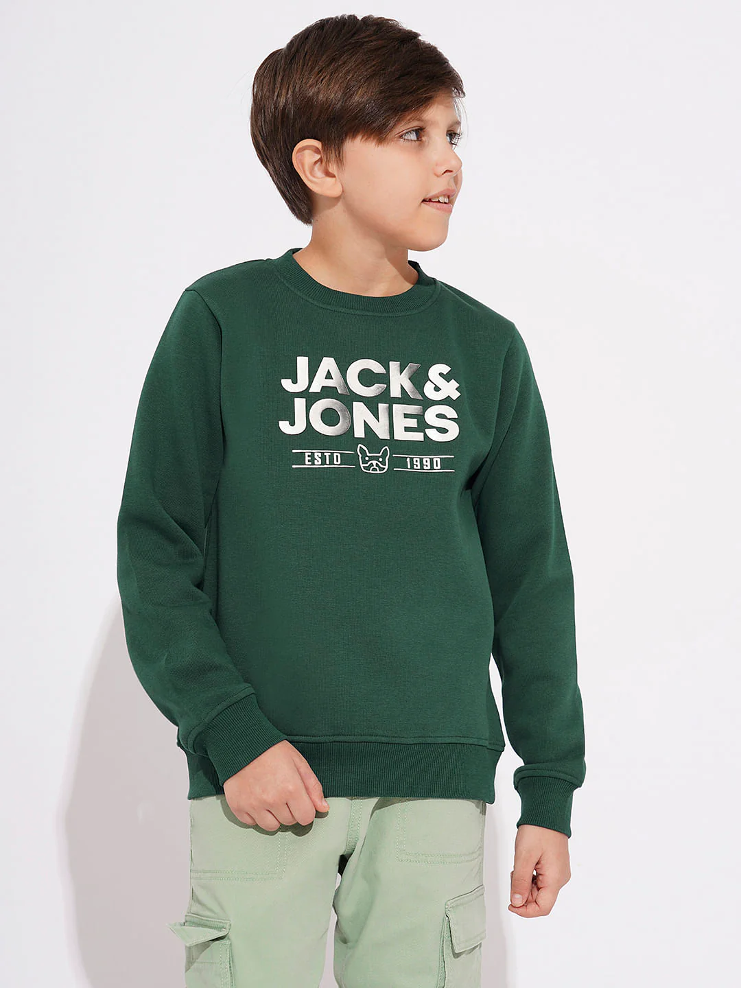 BOYS Green Printed Sweatshirt - Image 2