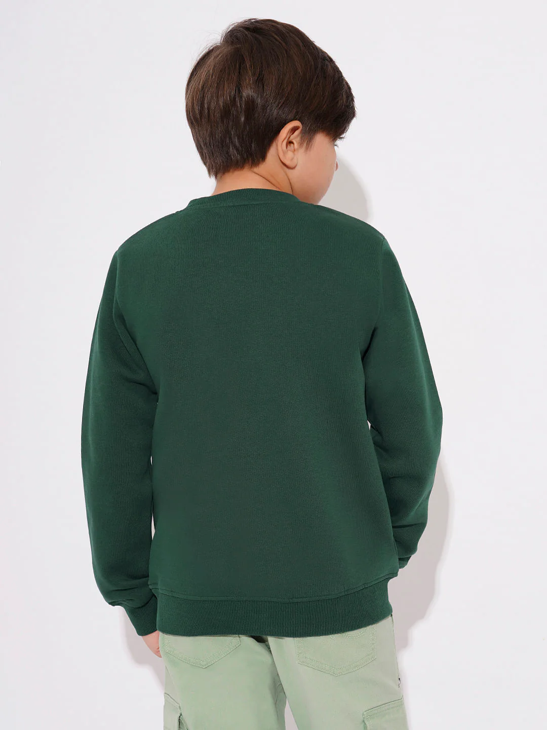BOYS Green Printed Sweatshirt - Image 4