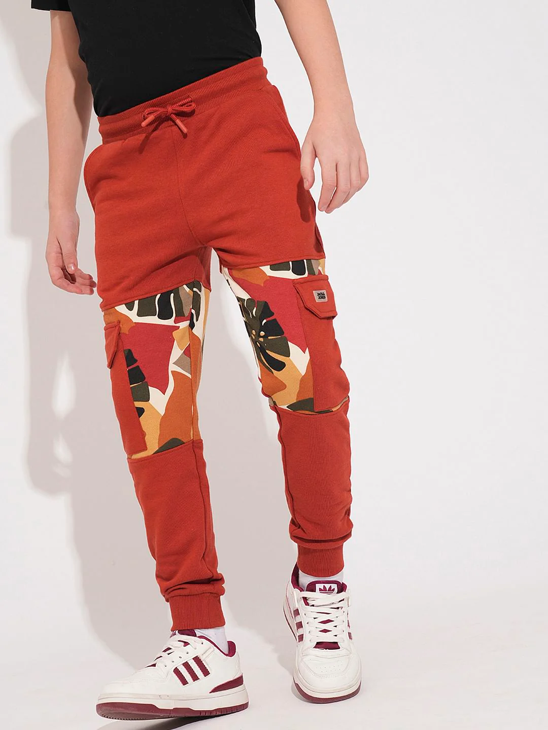 Boys Brown Camo Print Co-ord Set Sweatpants - Image 2