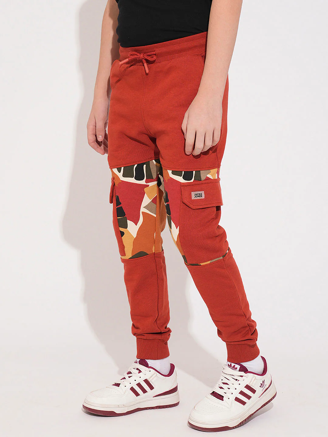 Boys Brown Camo Print Co-ord Set Sweatpants - Image 3