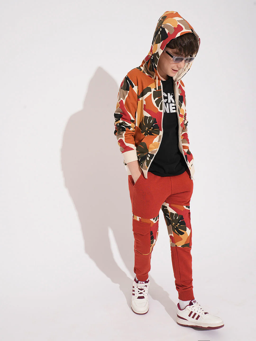 Boys Brown Camo Print Co-ord Set Sweatpants - Image 5