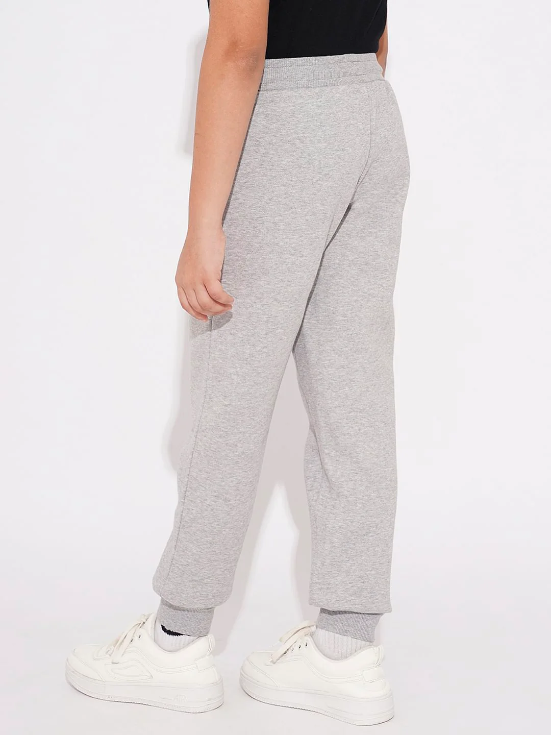 Boys Grey Embroidered Text Sweatpants - Image 4