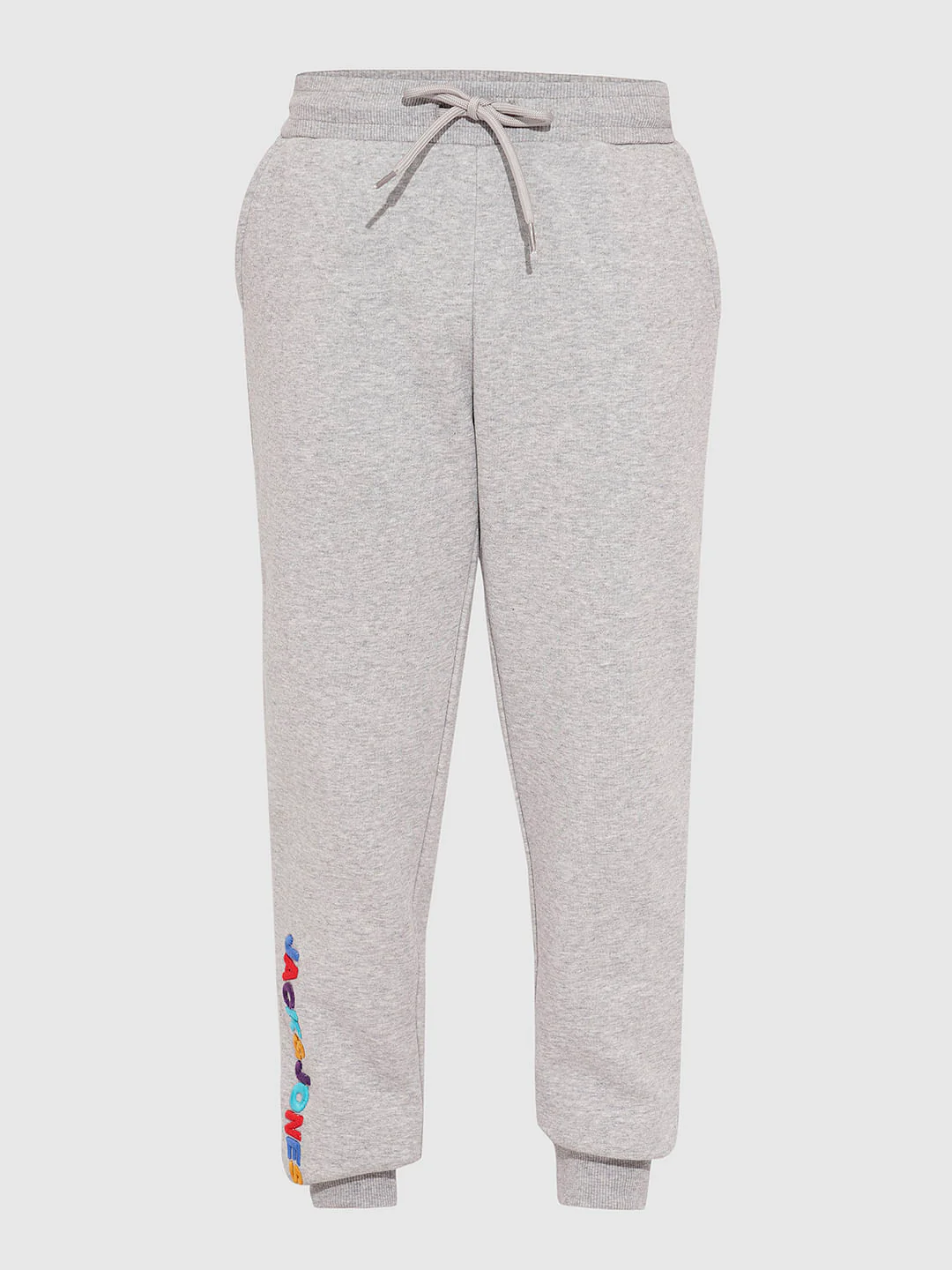 Boys Grey Embroidered Text Sweatpants - Image 7