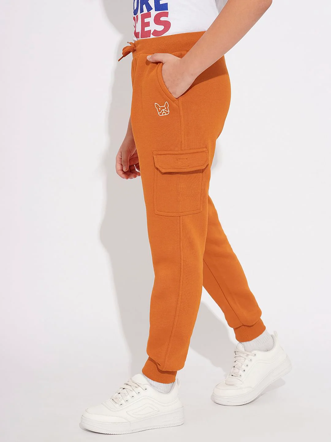 Boys Orange Jogger Sweatpants - Image 3
