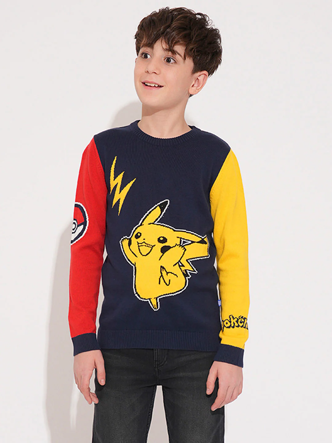 PIKACHU Navy Blue Printed Pullover - Image 2