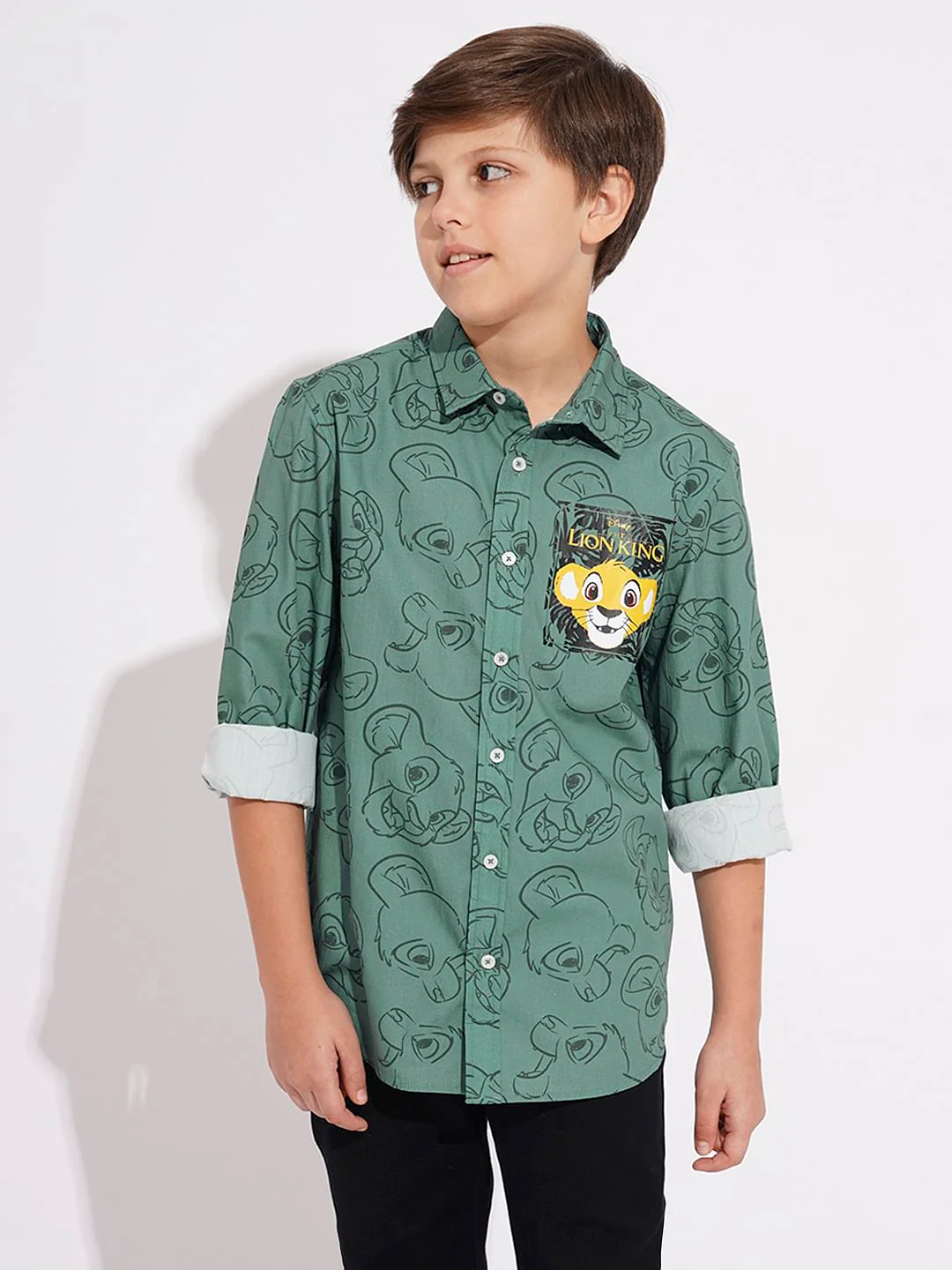 LION KING Green Printed Shirt - Image 2