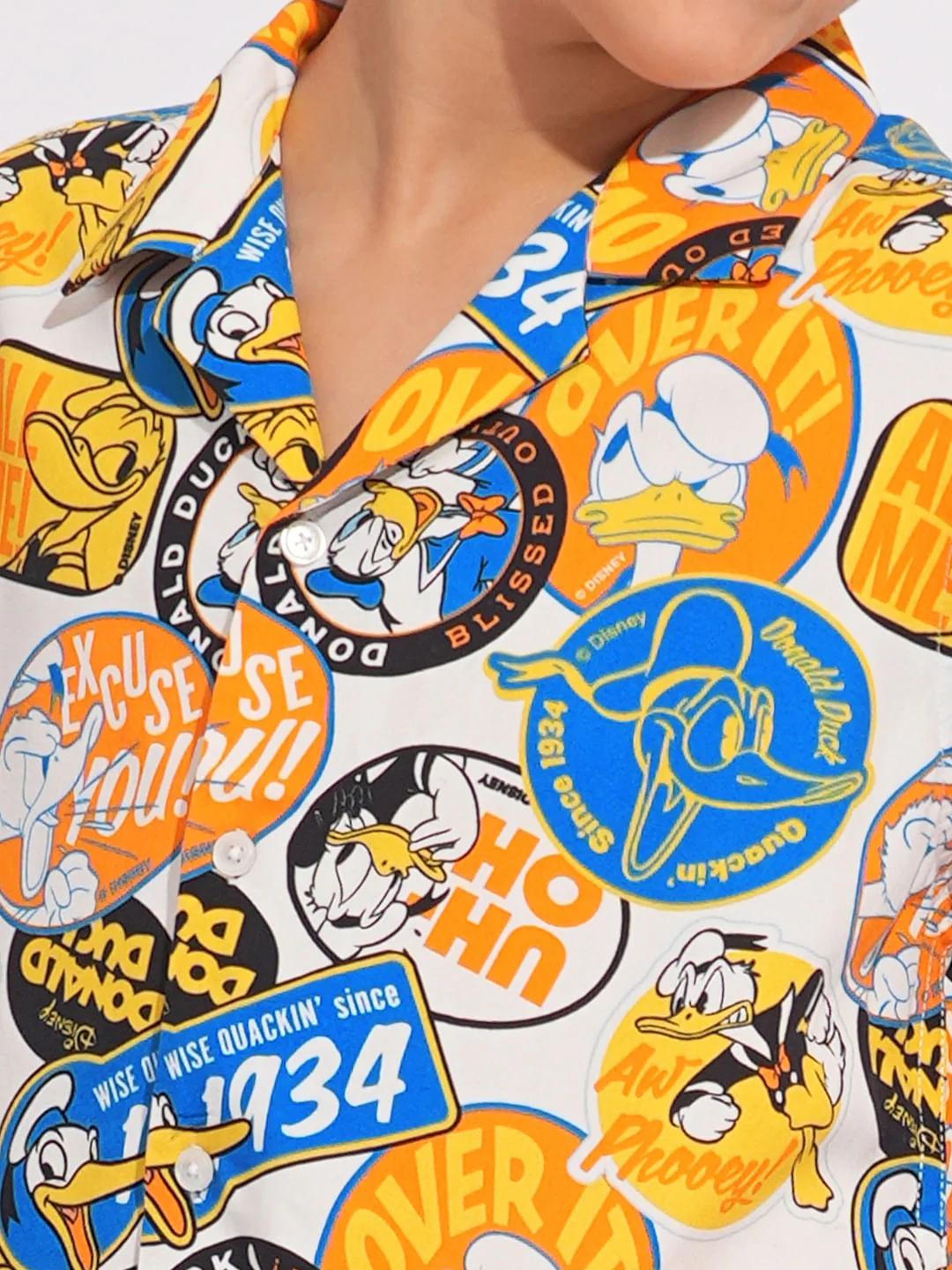 DONALD DUCK White Printed Co-ord Set Shirts - Image 6