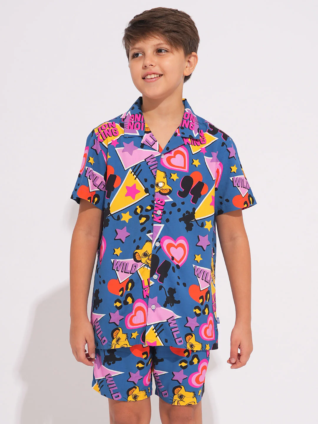 LION KING Blue Printed Co-ord Set Shirt - Image 2