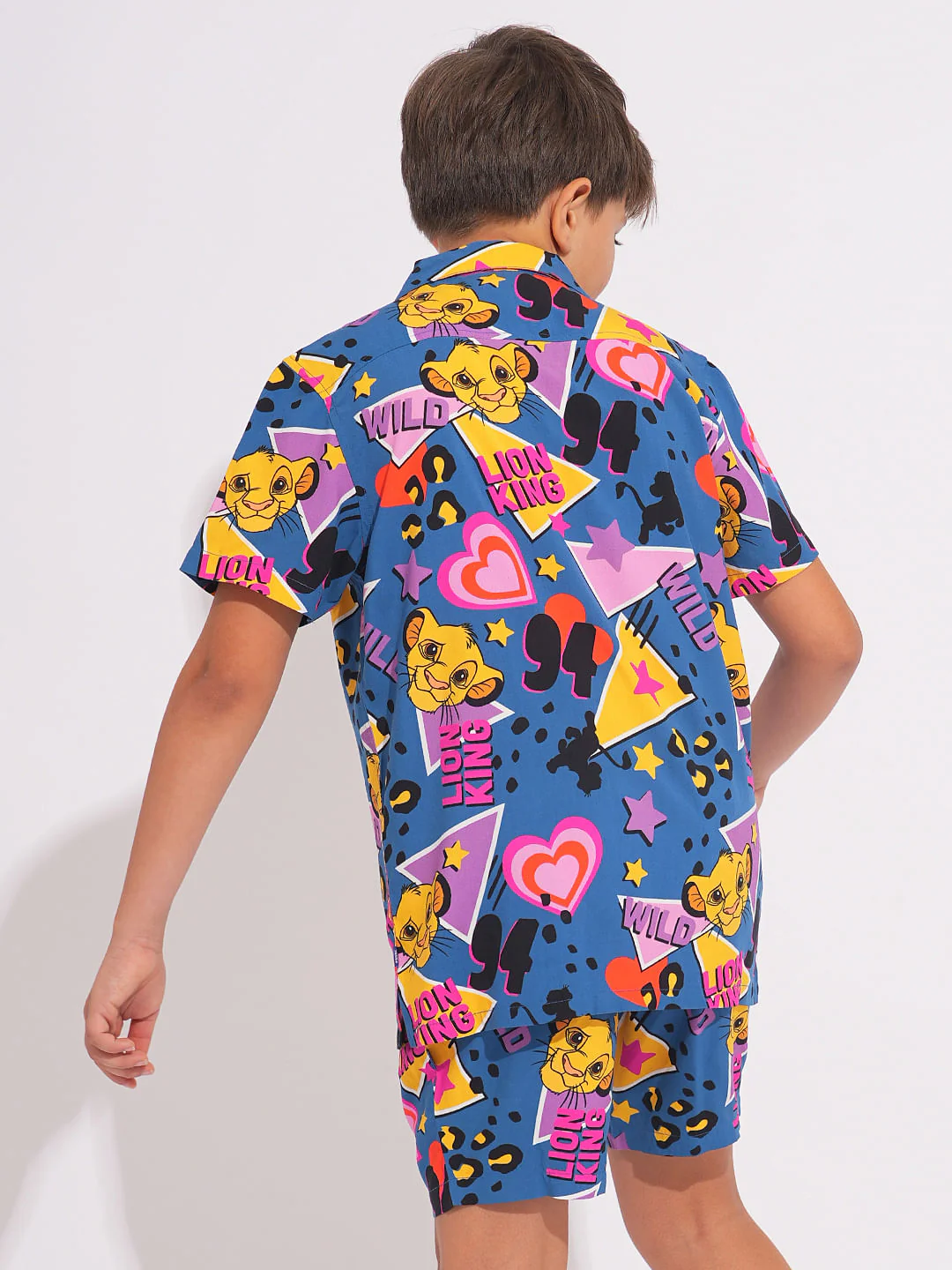 LION KING Blue Printed Co-ord Set Shirt - Image 4
