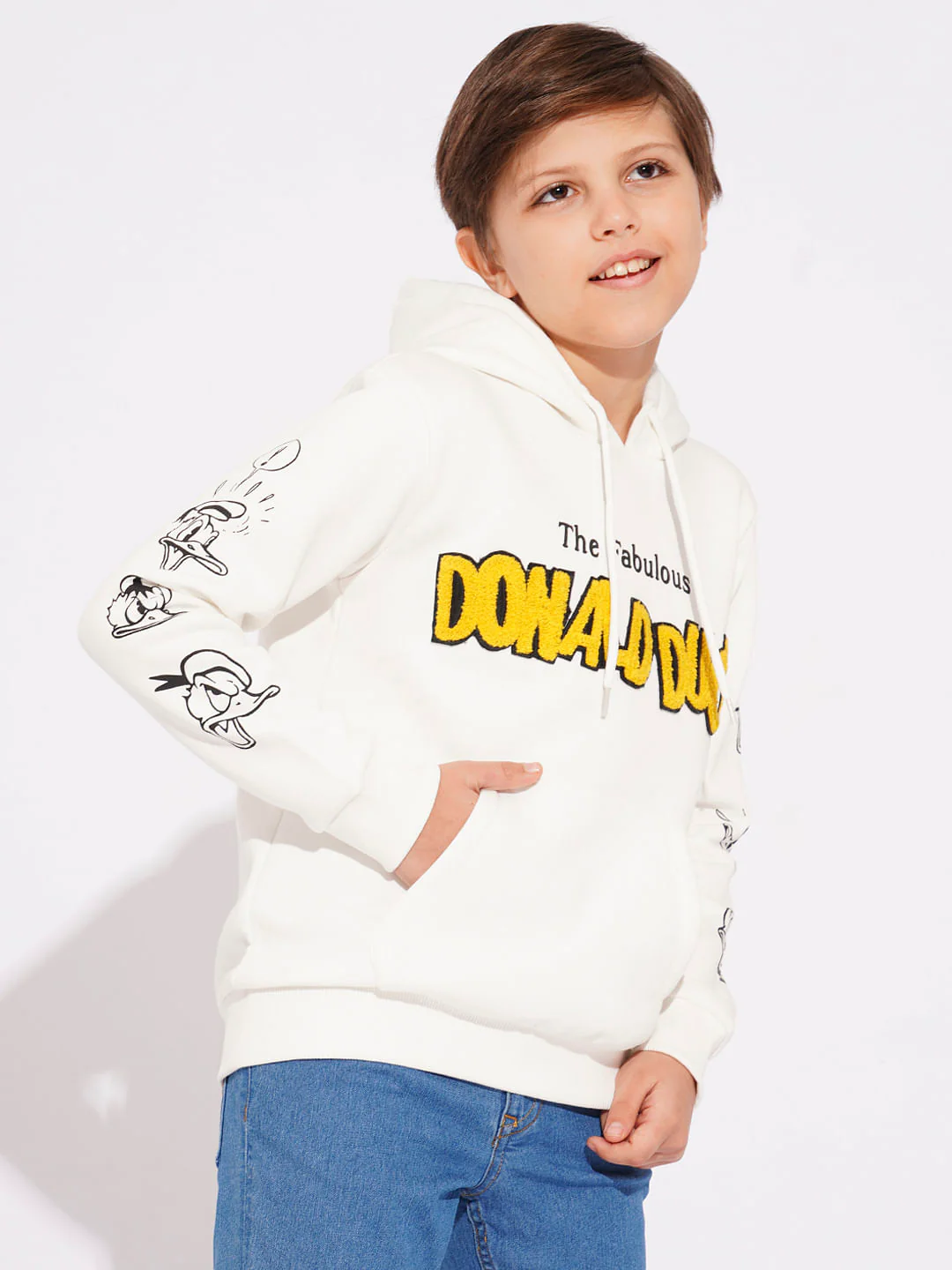 DONALD DUCK White Hooded Sweatshirt - Image 3