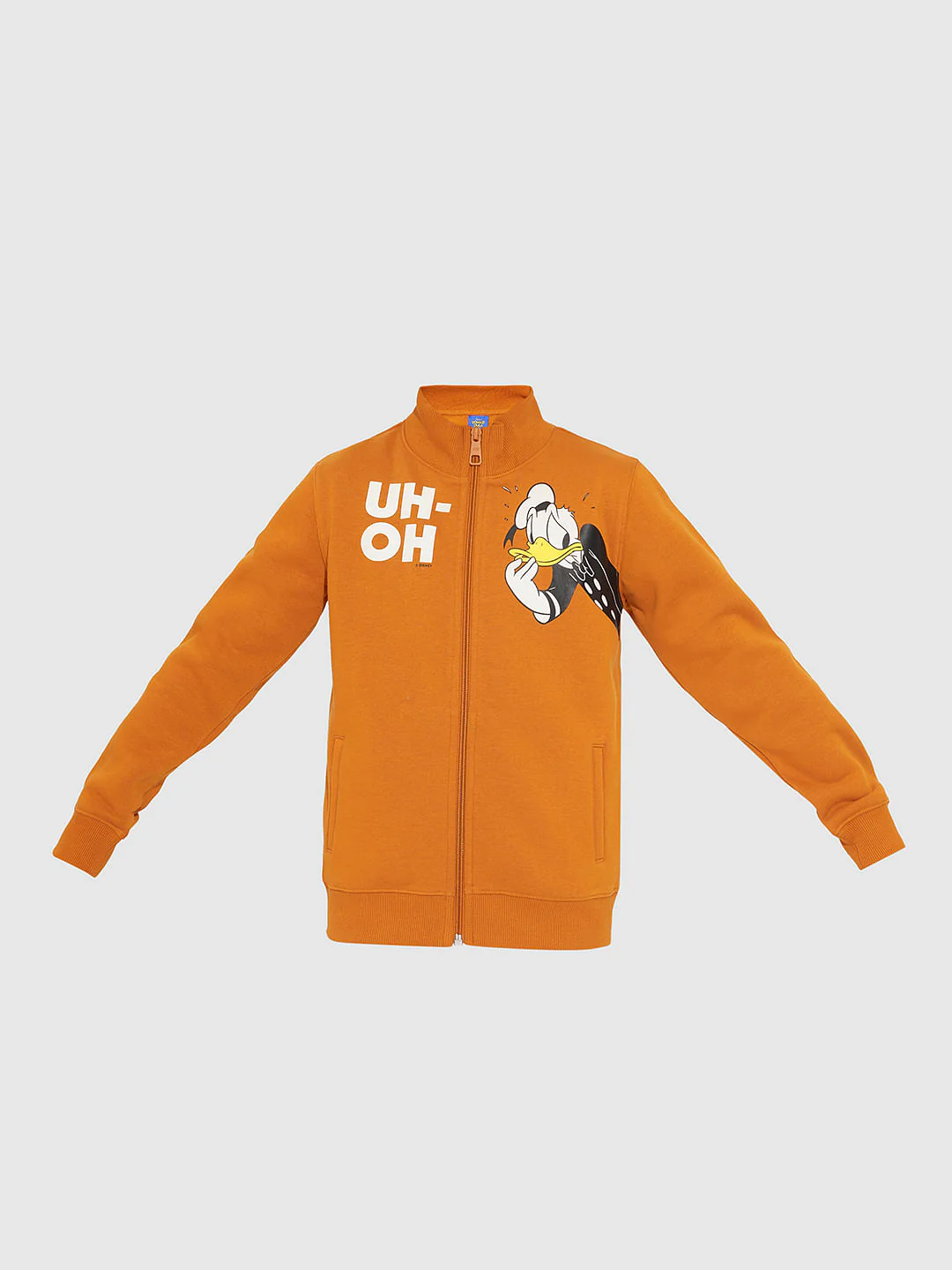 DONALD DUCK Orange High Neck Zip-Up Sweatshirt - Image 7