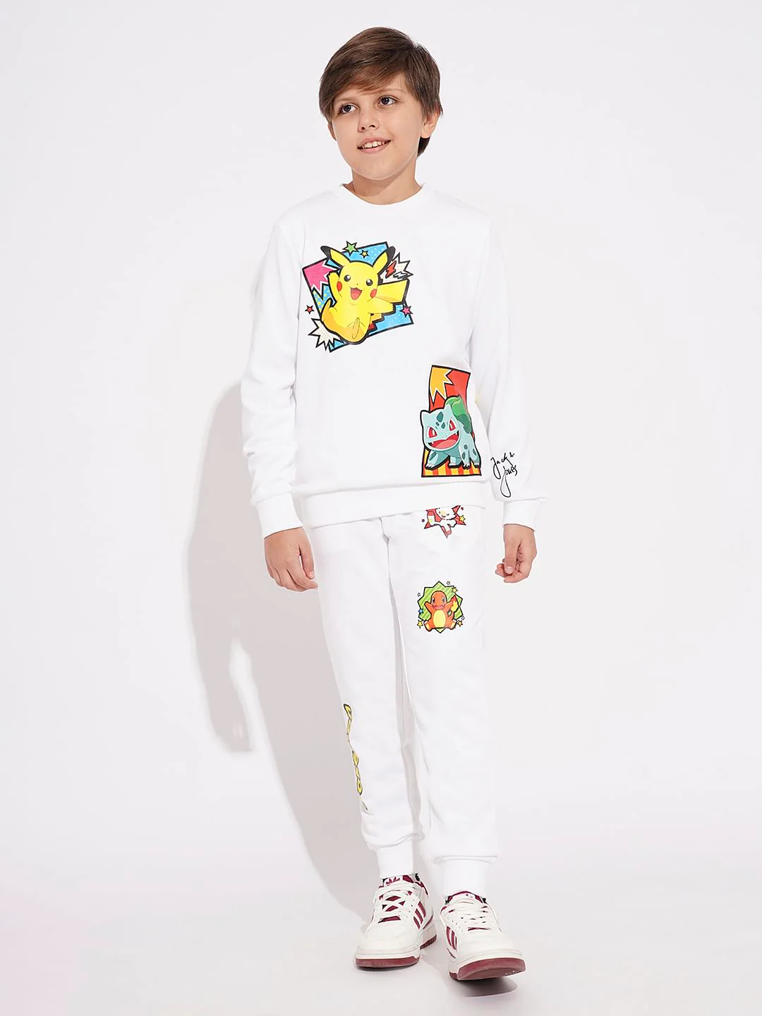 Pokemon White Printed Co-ord Set Sweatshirt - Image 5