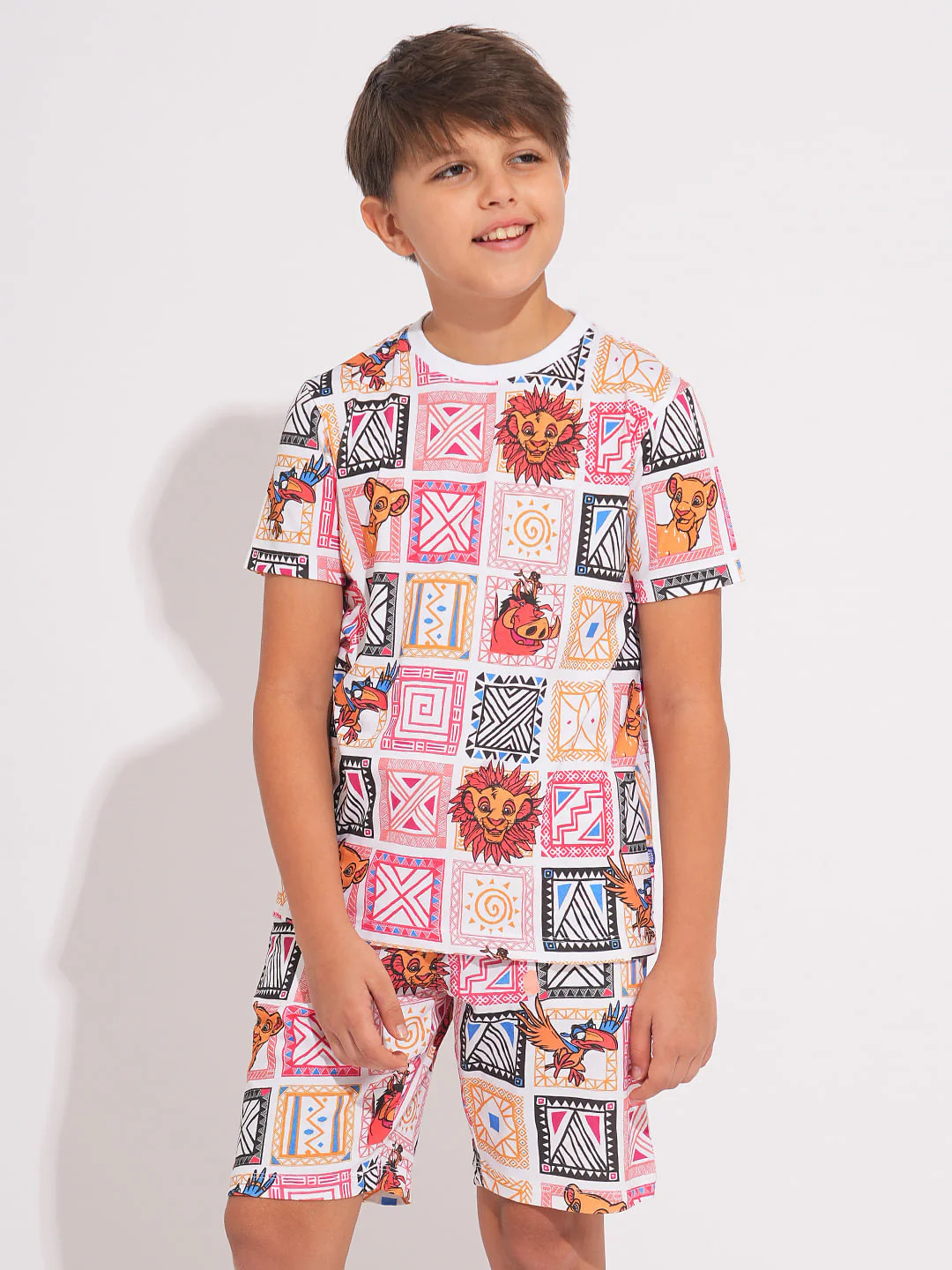 Mufasa & Friends White Printed Co-ord Set T-shirt - Image 2