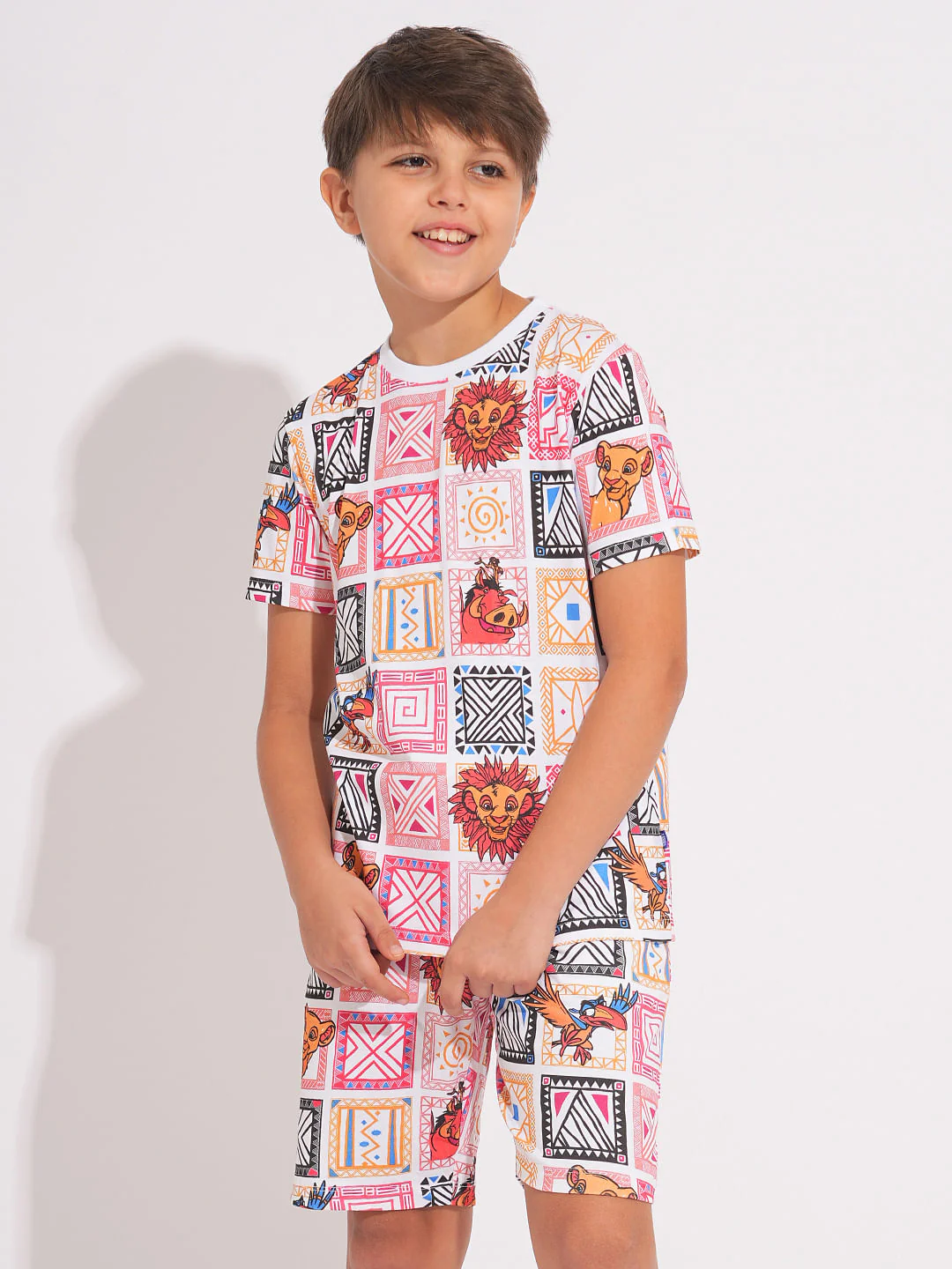 Mufasa & Friends White Printed Co-ord Set T-shirt - Image 3