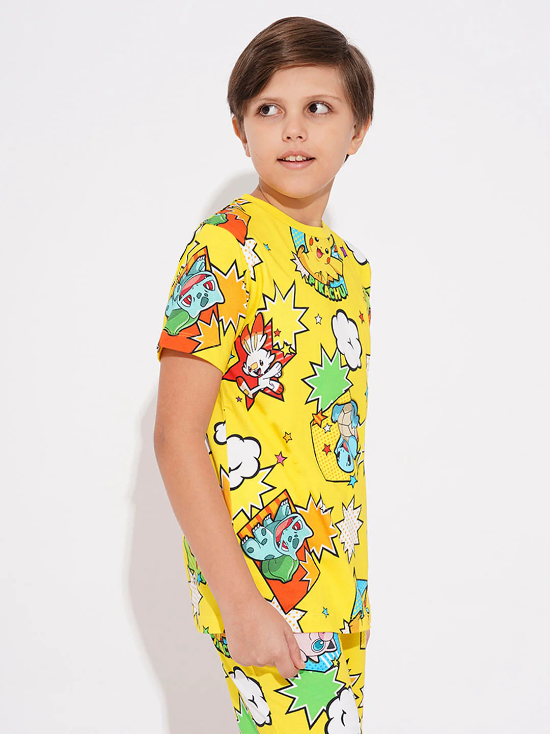 Pokemon Yellow Printed Co-ord Set T-shirt - Image 3