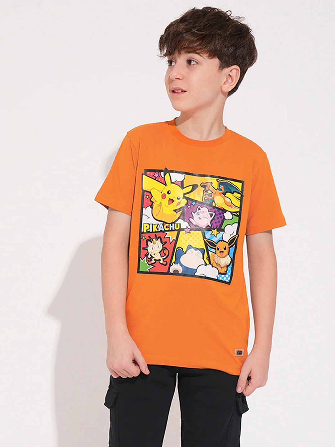 PIKACHU Orange Printed T-Shirt - Image 2