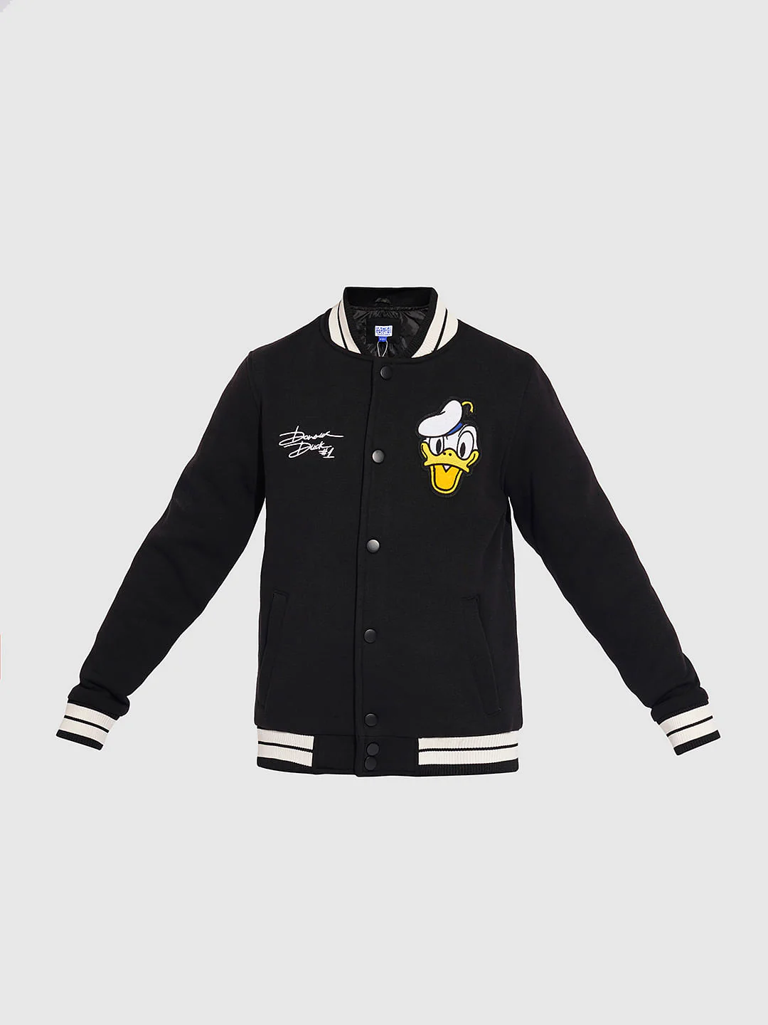 DONALD DUCK Black Printed Baseball Jacket - Image 7