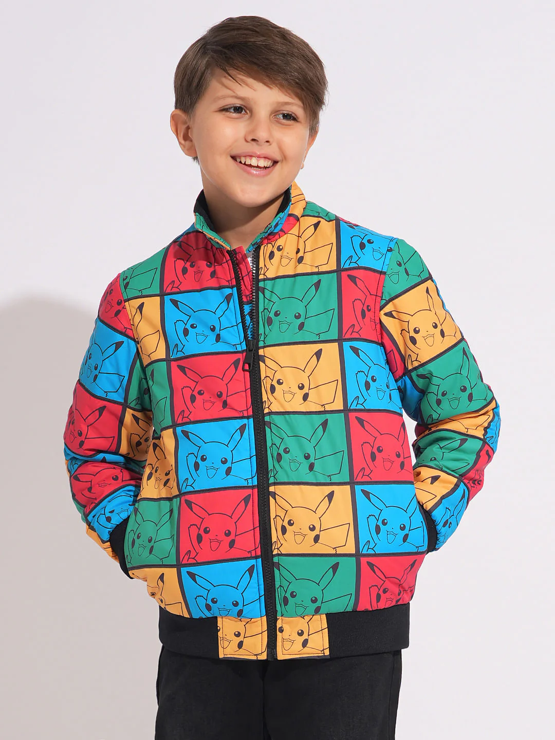 X Pokemon Multi-Colour Pikachu Bomber Jacket - Image 2