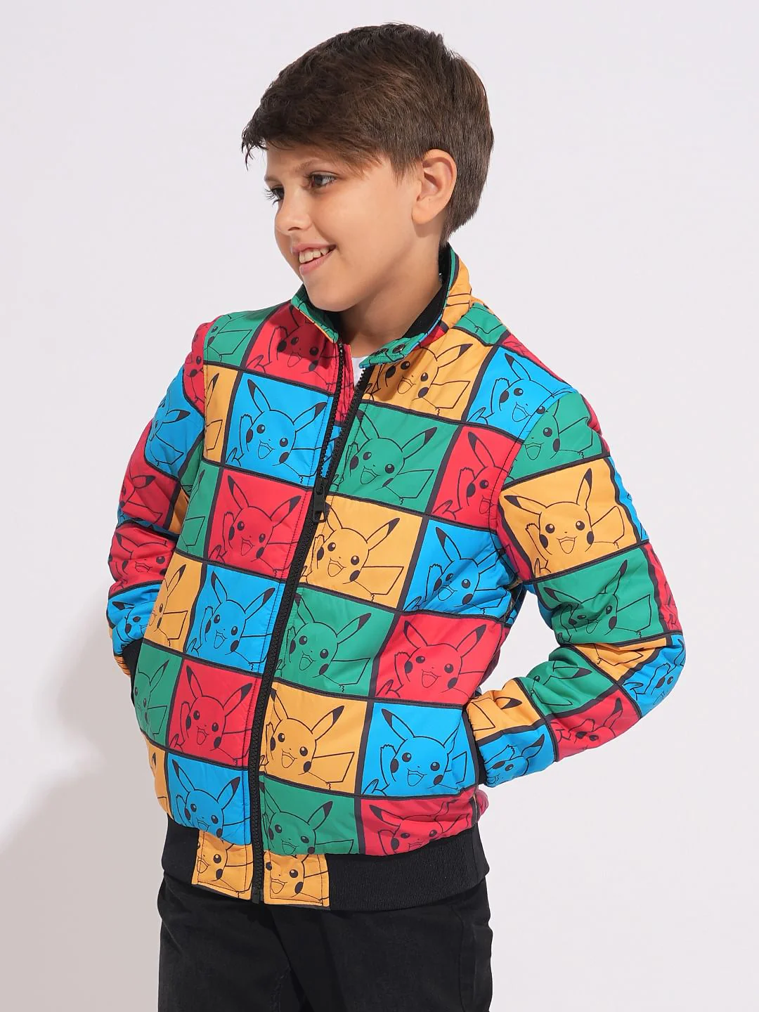 X Pokemon Multi-Colour Pikachu Bomber Jacket - Image 3