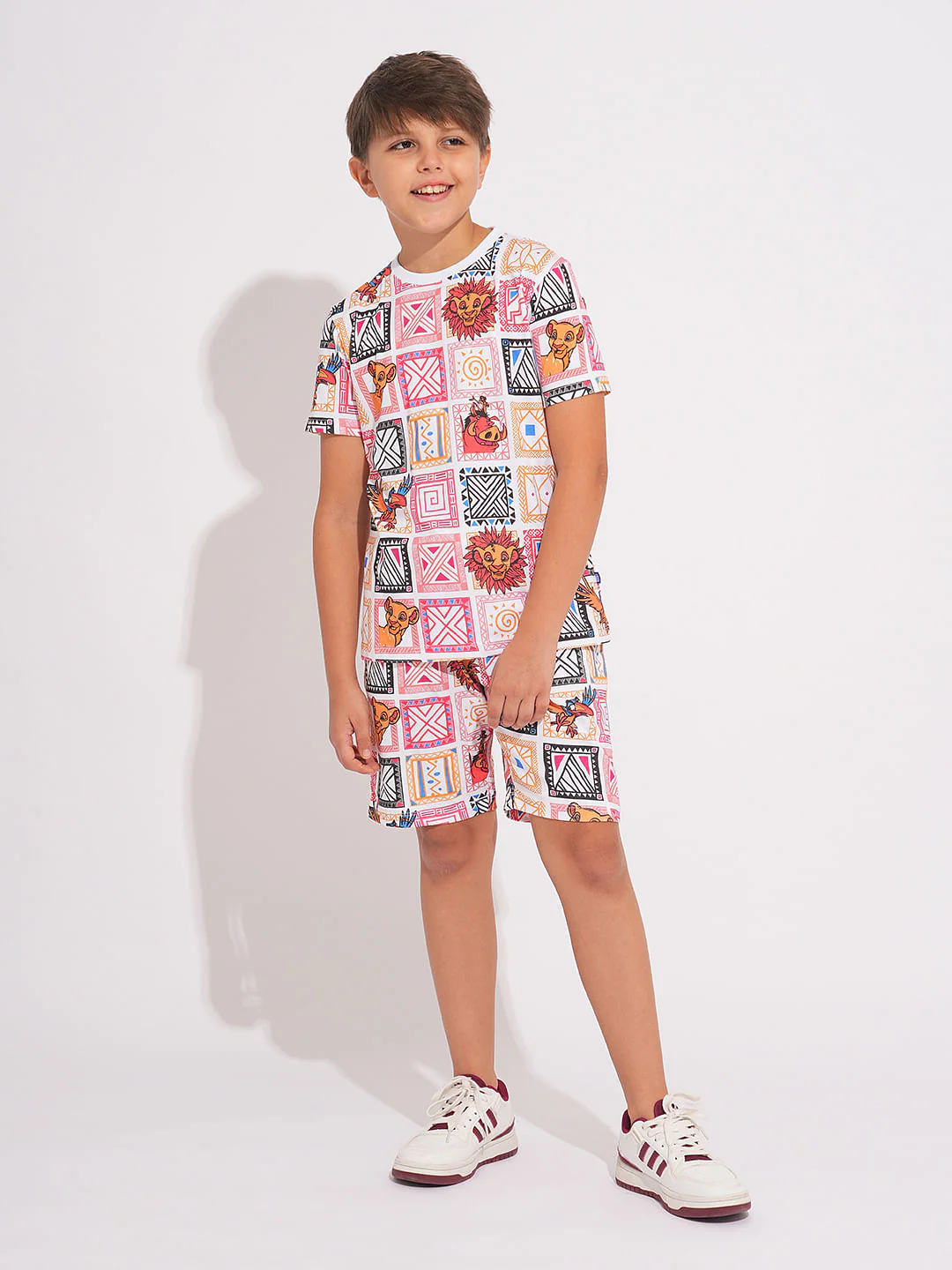 Mufasa & Friends White Printed Co-ord Set Shorts - Image 3