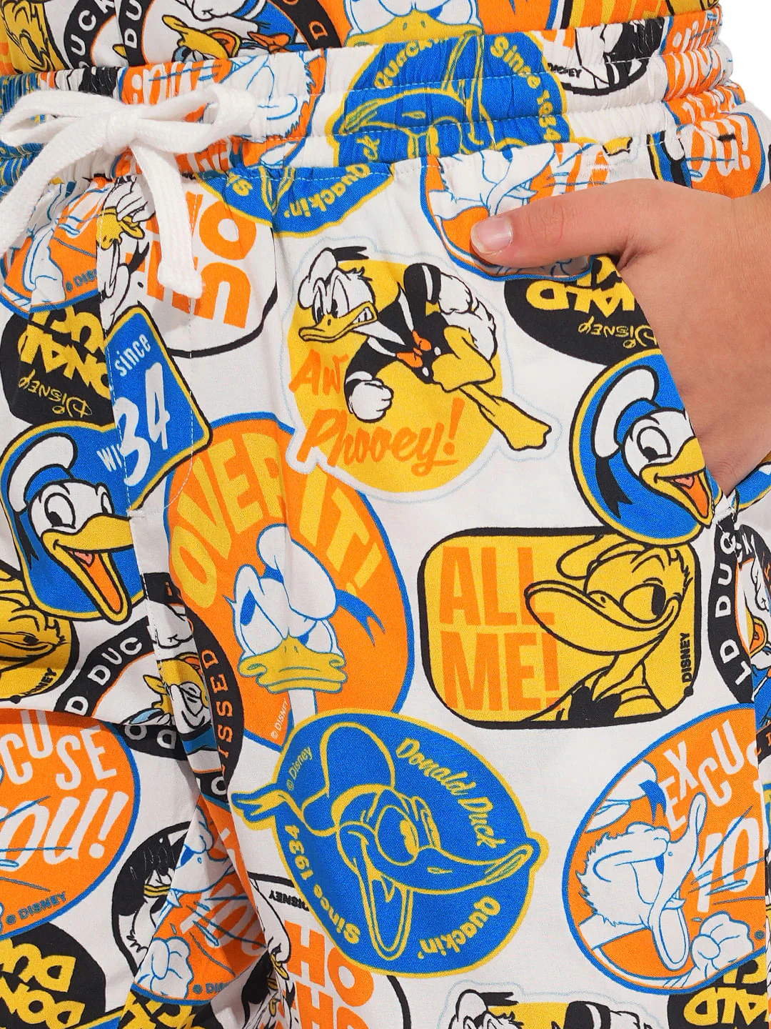 DONALD DUCK White Printed Co-ord Set Shorts - Image 6
