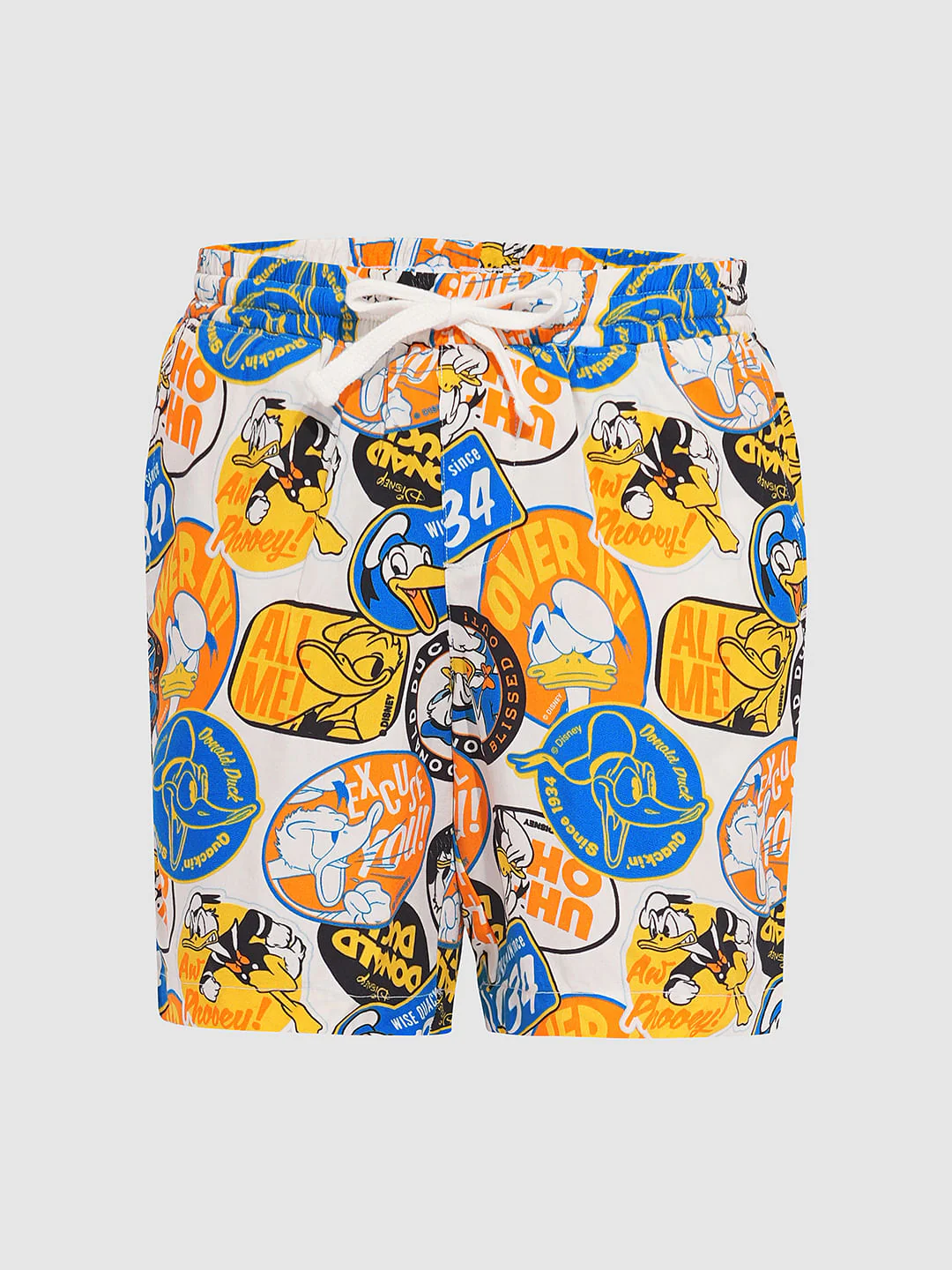 DONALD DUCK White Printed Co-ord Set Shorts - Image 7