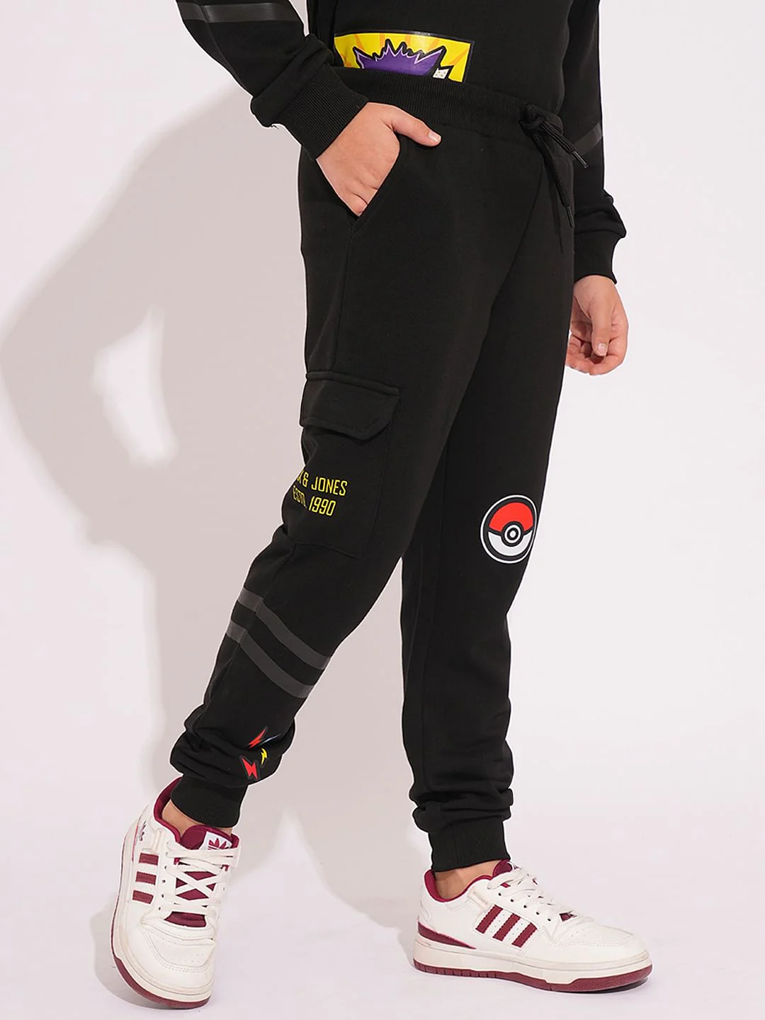 Pokemon Black Printed Co-ord Set Joggers - Image 3