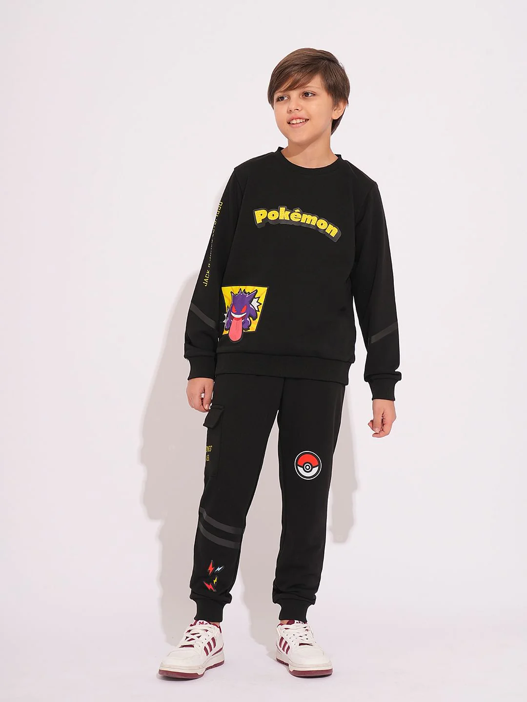 Pokemon Black Printed Co-ord Set Joggers - Image 5