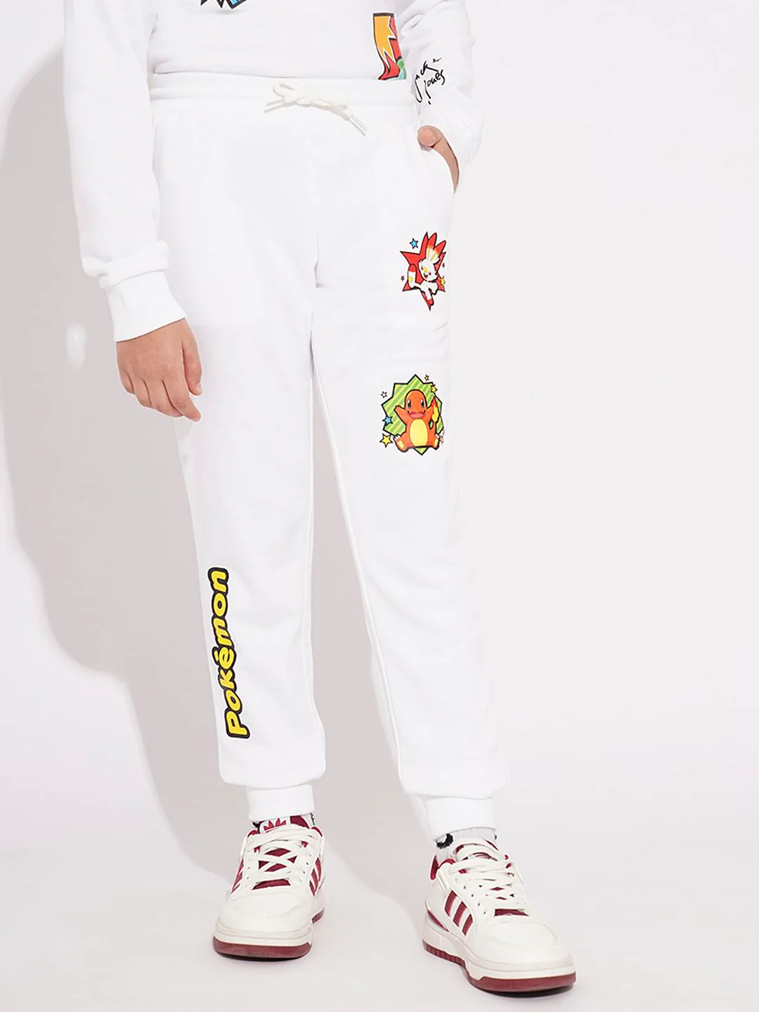 Pokemon White Printed Co-ord Set Joggers - Image 2