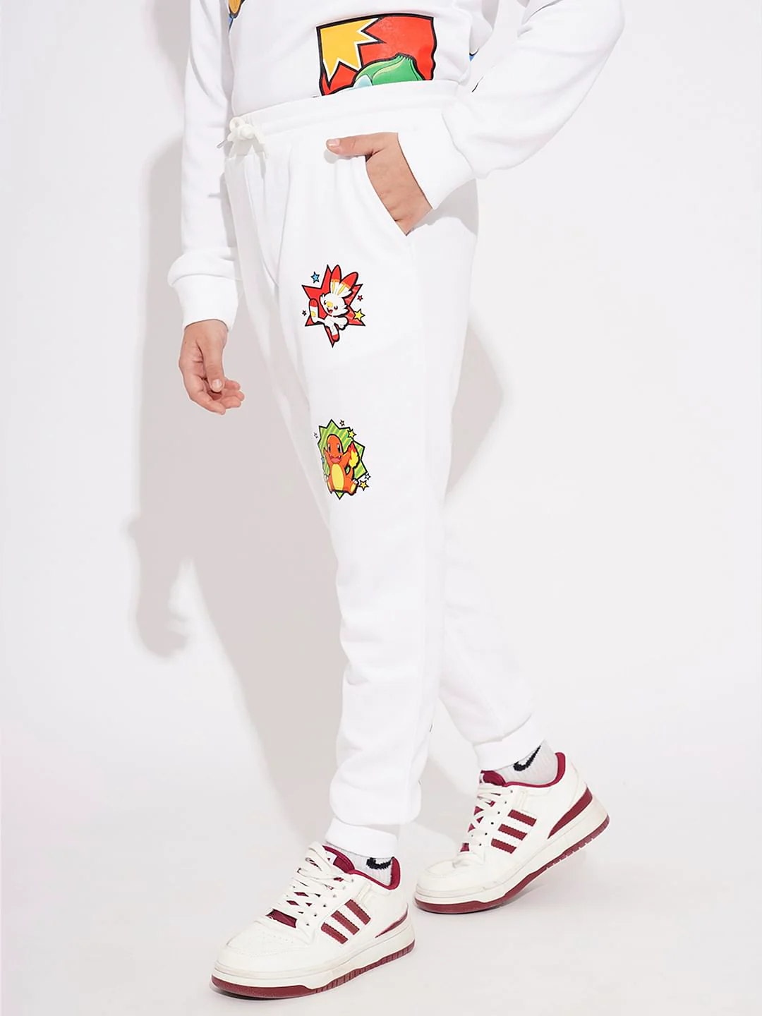 Pokemon White Printed Co-ord Set Joggers - Image 3