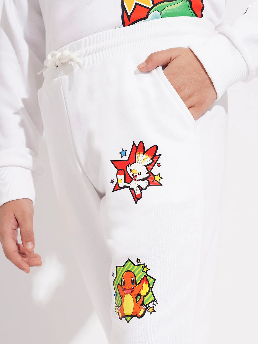 Pokemon White Printed Co-ord Set Joggers - Image 6