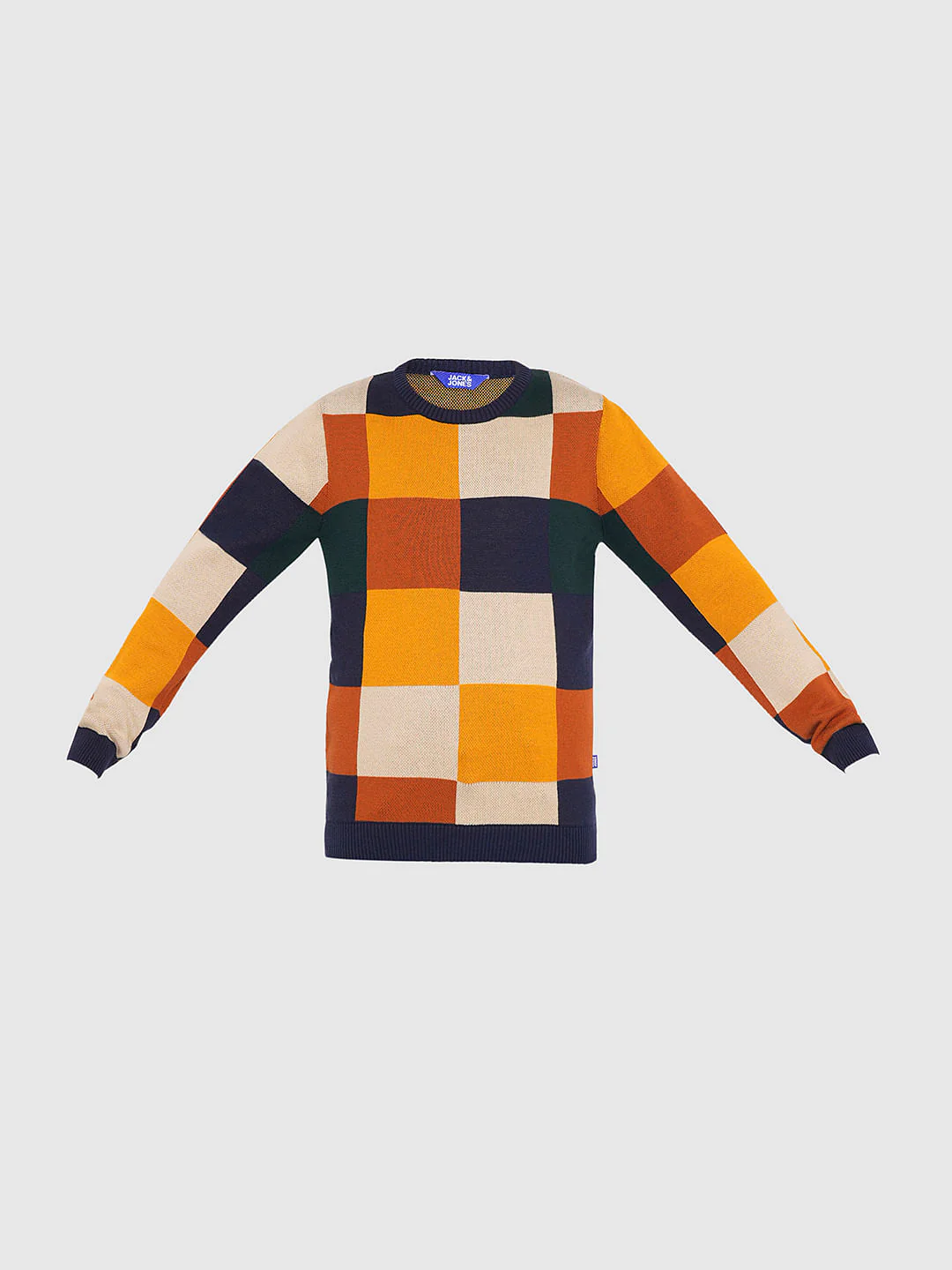 Boys Colourblocked Check Pullover - Image 7