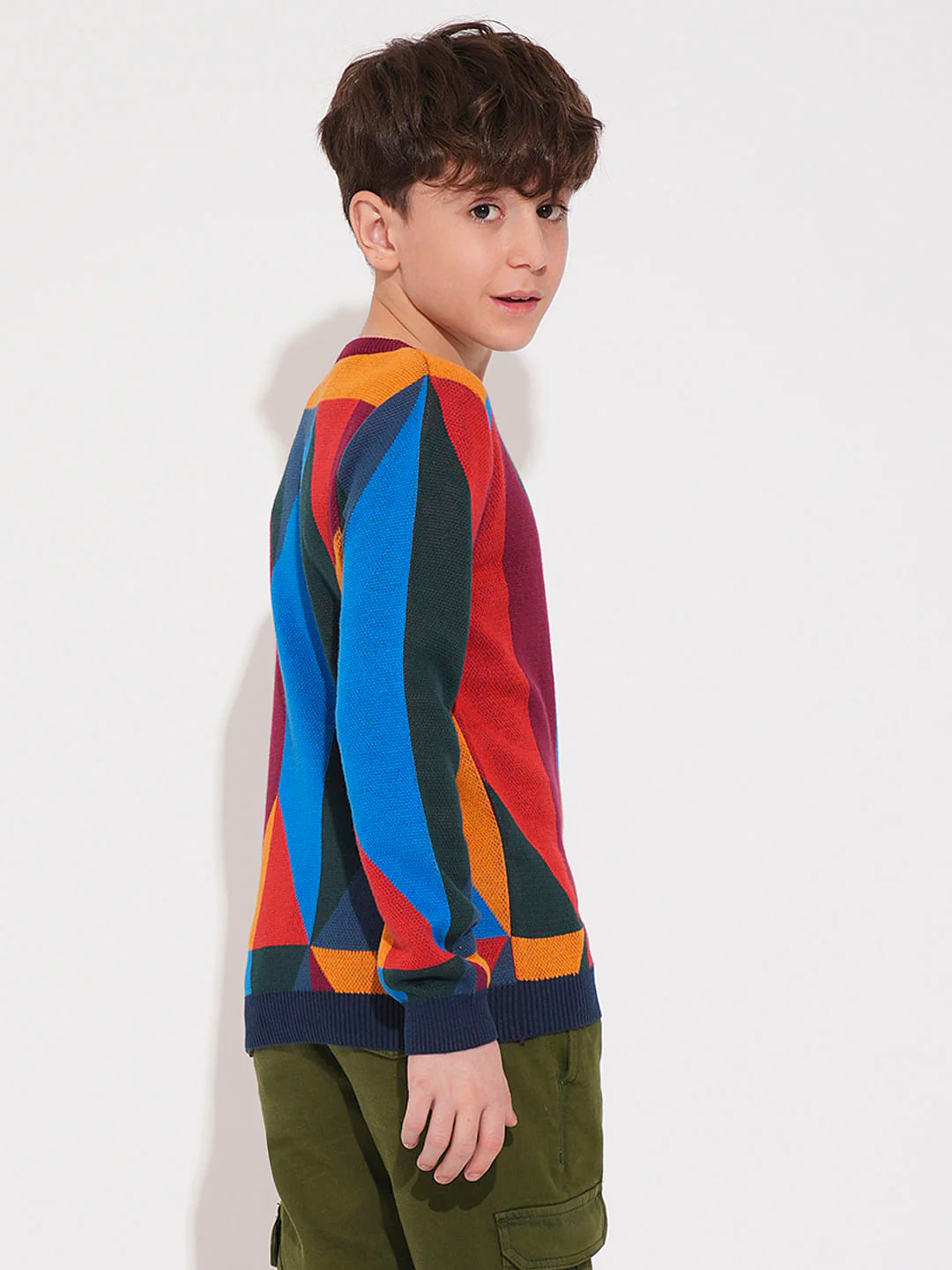 Boys Colourblocked Abstract Print Pullover - Image 4