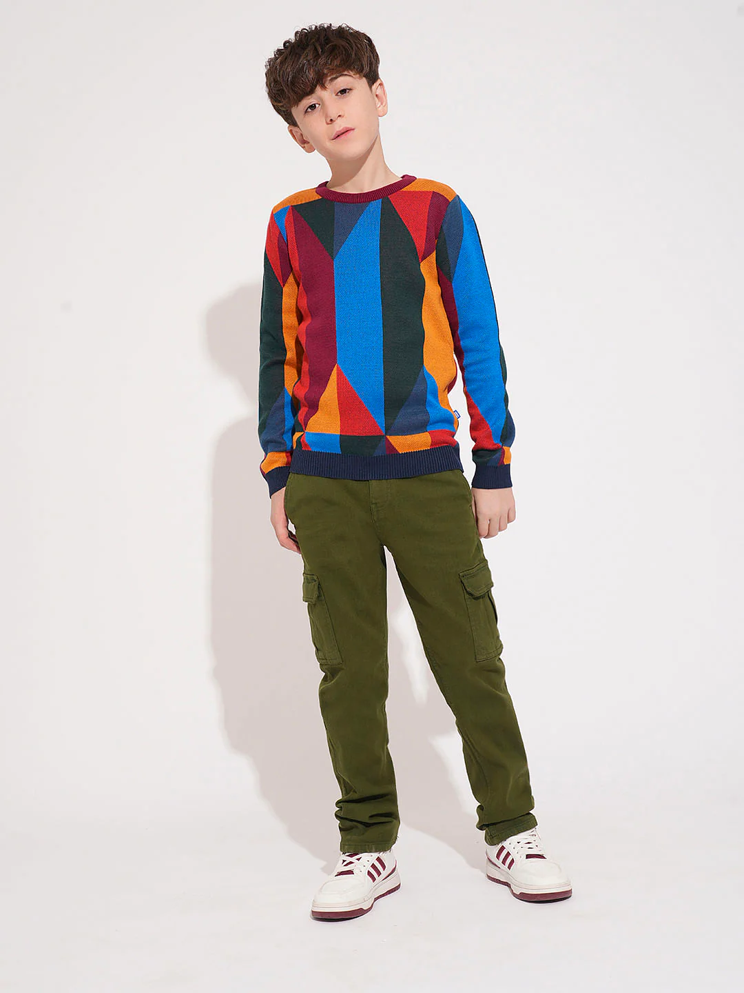 Boys Colourblocked Abstract Print Pullover - Image 5
