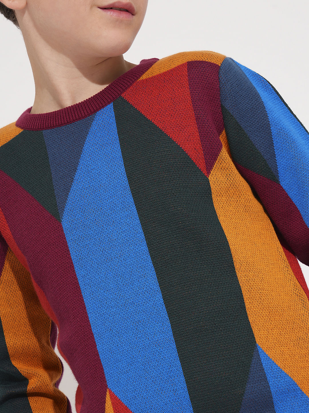 Boys Colourblocked Abstract Print Pullover - Image 6