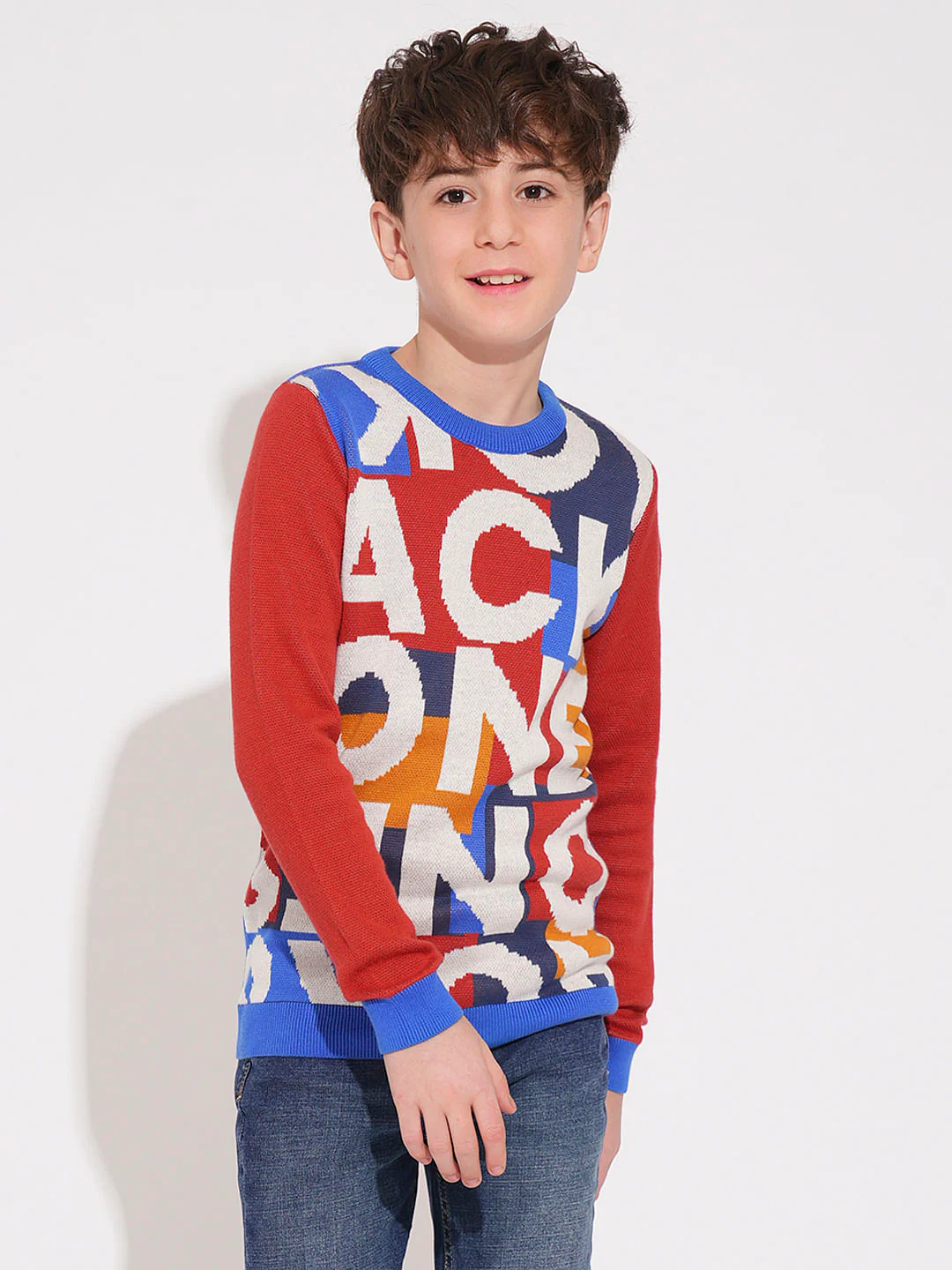 Boys Red Logo Print Pullover - Image 2