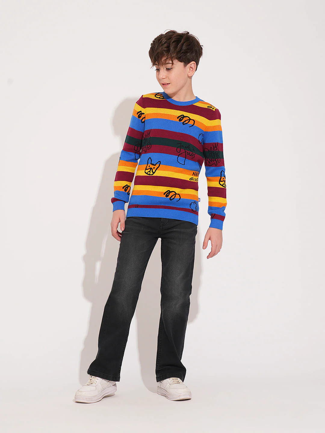 Multi-Colour Striped Knitted Sweater - Image 5