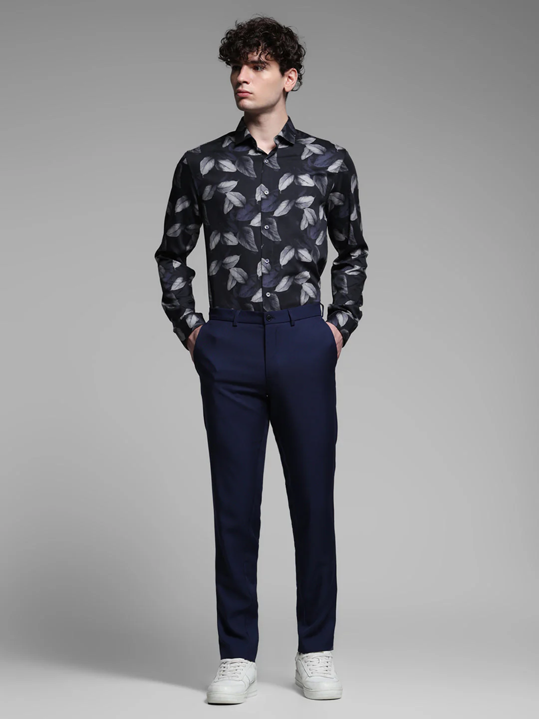 Cotton Leaf Printed Slim Fit Shirt - Image 6