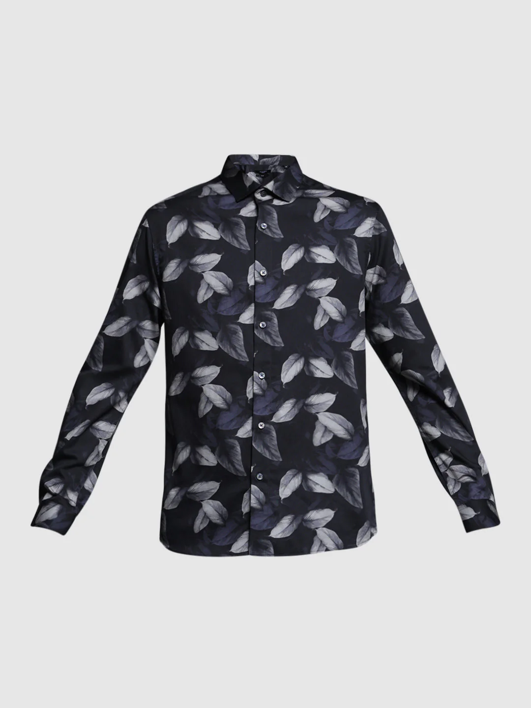 Cotton Leaf Printed Slim Fit Shirt - Image 7