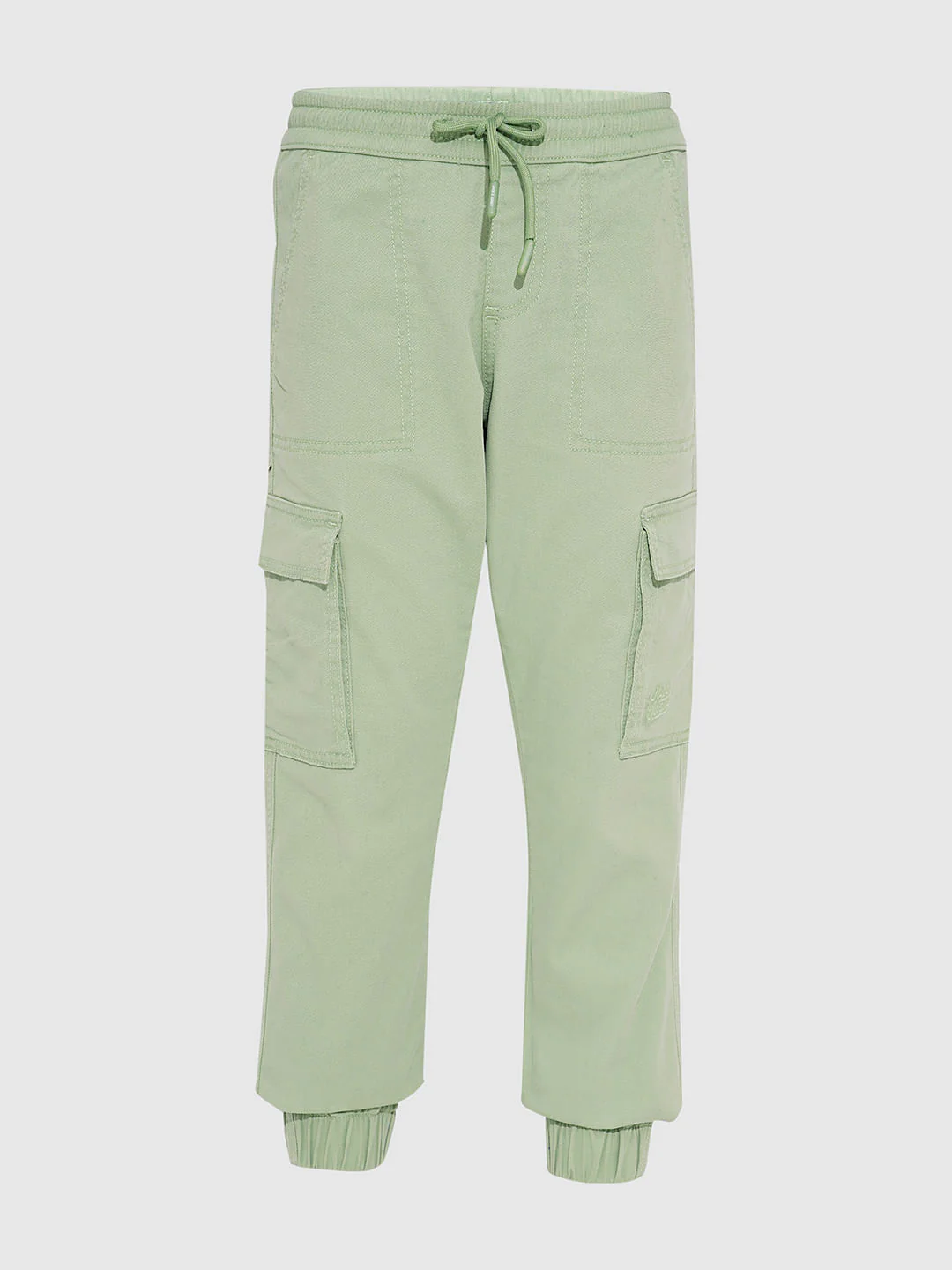 Boys Sage Green Mid Rise Casual Pants - Image 7