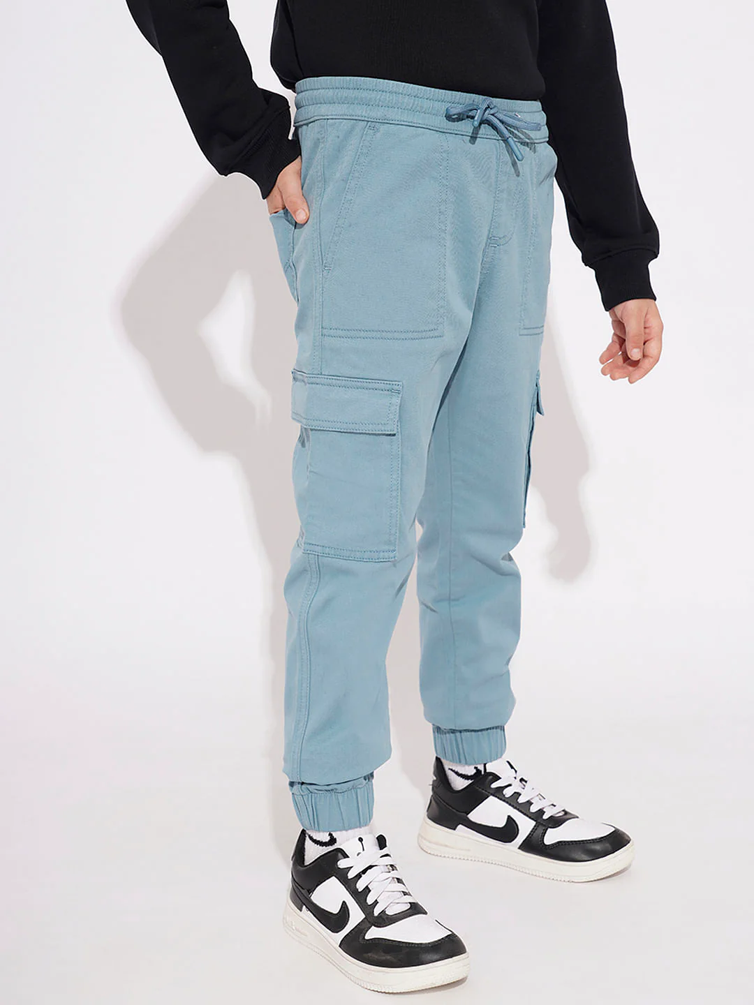 Boys Blue Mid Rise Casual Pants - Image 3