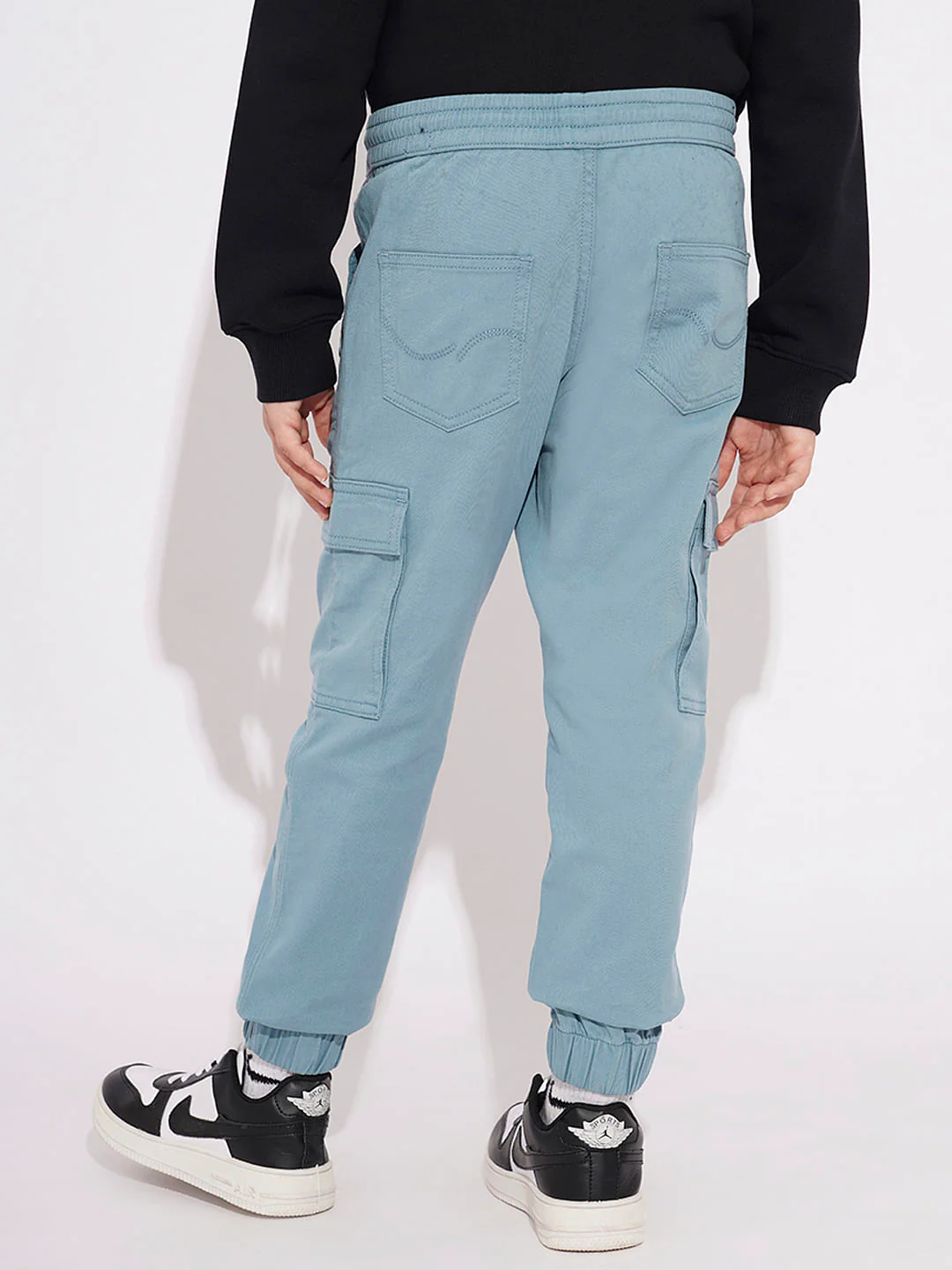 Boys Blue Mid Rise Casual Pants - Image 4