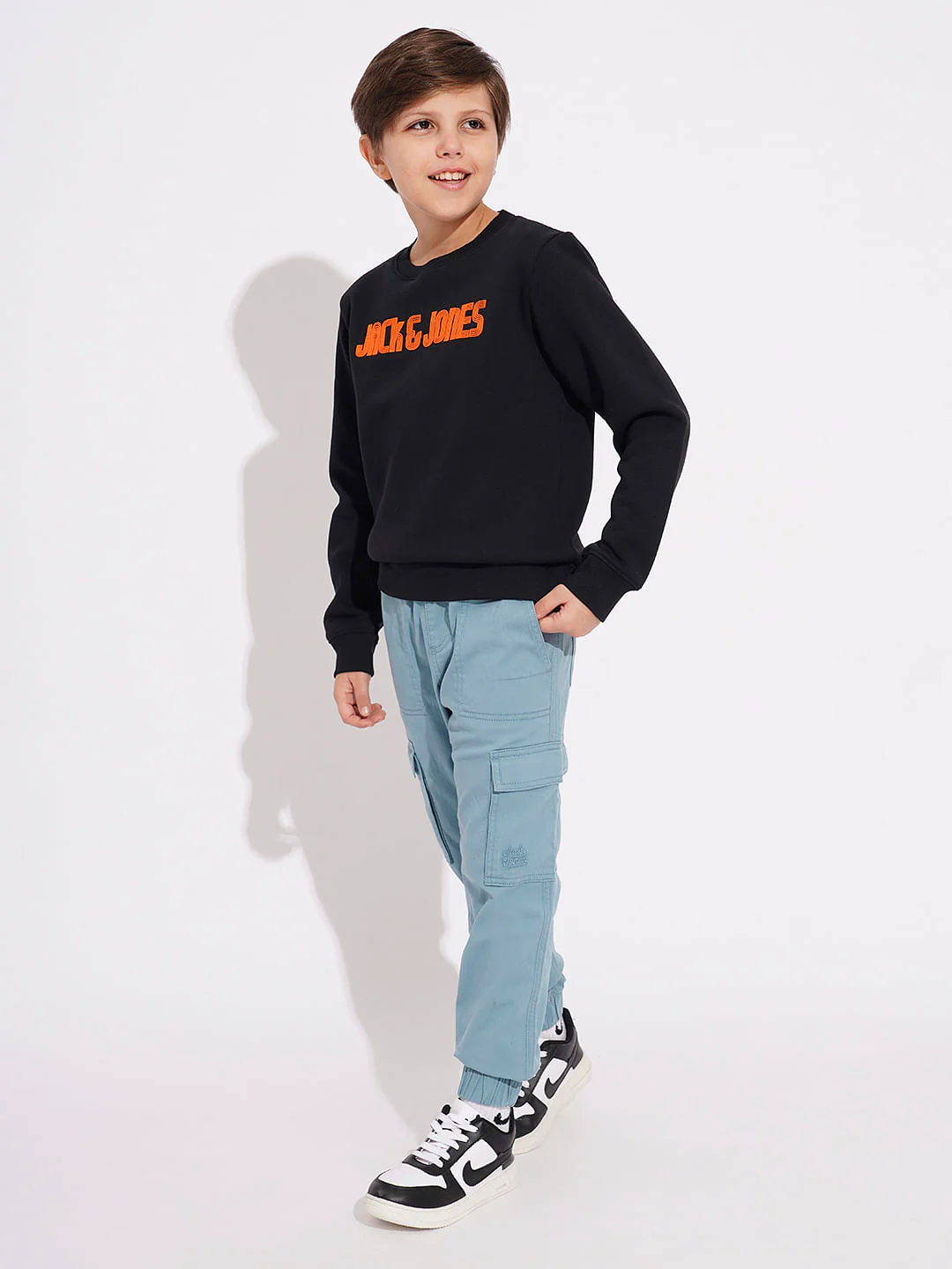 Boys Blue Mid Rise Casual Pants - Image 5